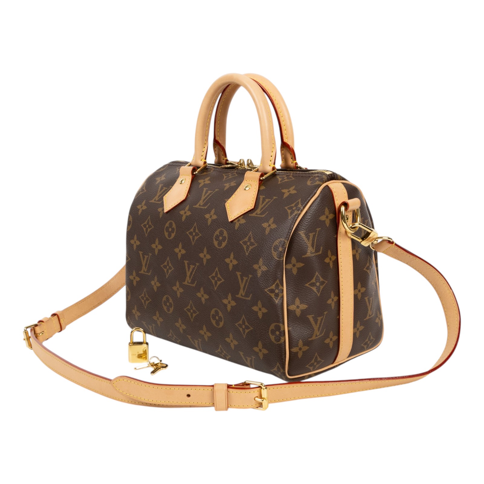 路易威登 LOUIS VUITTON Speedy Bandoulière 25  波士頓包 手提包 經典帆布 M46977 晶片款  原廠盒子/防塵袋/背帶/鎖組