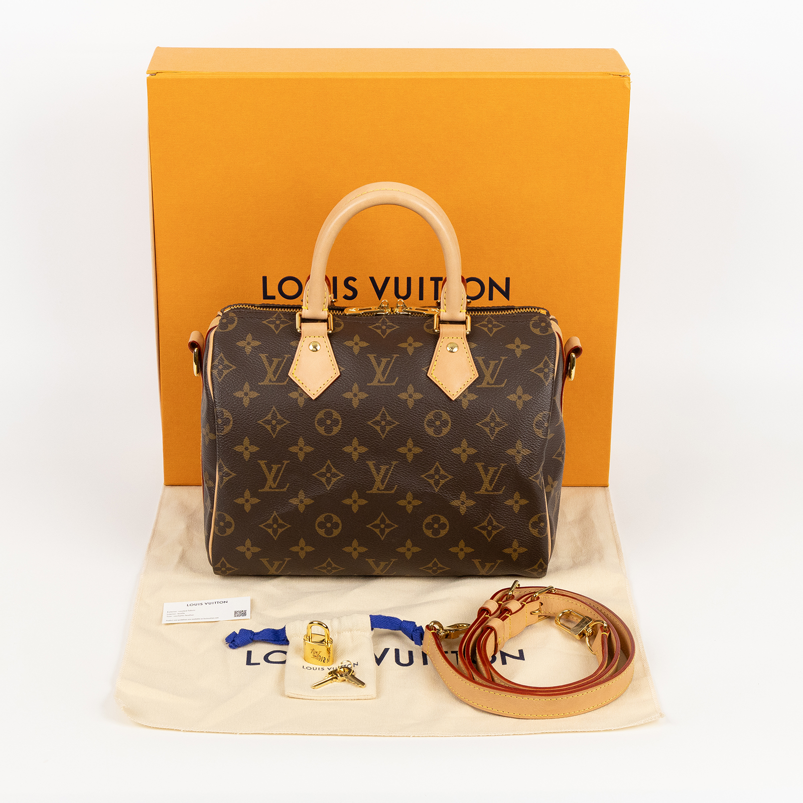 路易威登 LOUIS VUITTON Speedy Bandoulière 25  波士頓包 手提包 經典帆布 M46977 晶片款  原廠盒子/防塵袋/背帶/鎖組