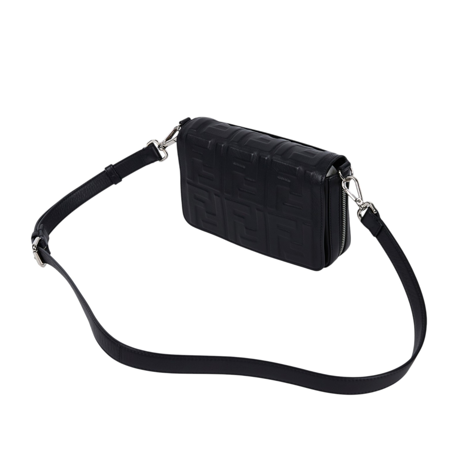 芬迪 FENDI 斜背包 相機包 7M0299A72V 黑FF壓紋ZUCCA斜背包 原廠盒子/防塵袋/背帶