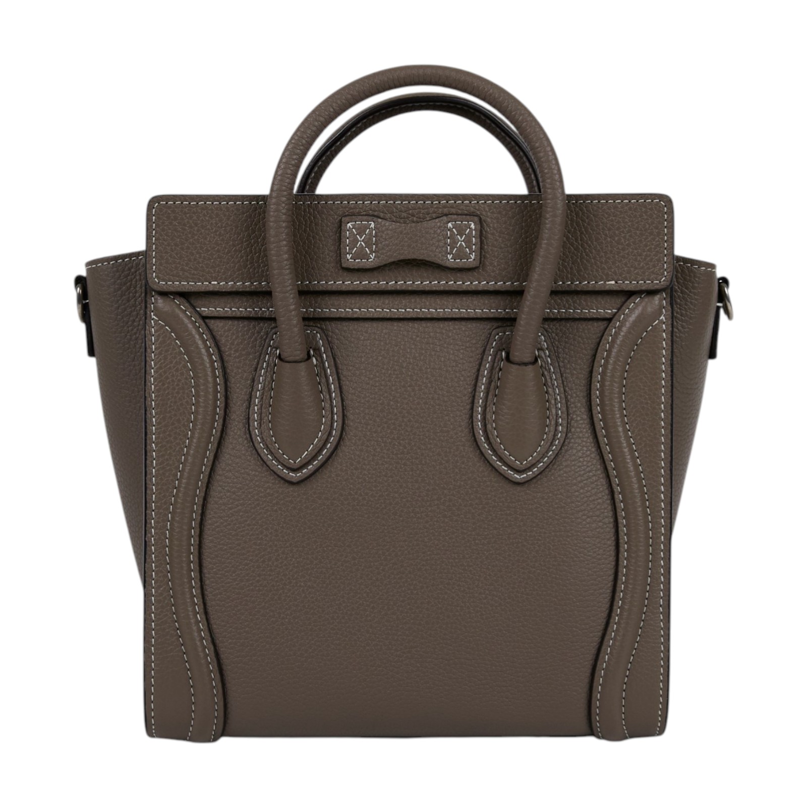 思琳 CELINE Luggage手袋 敲打 小牛皮 袖珍型 189243DRU 灰 LUGGAGE NANO 防塵袋/背帶/購買證明影本