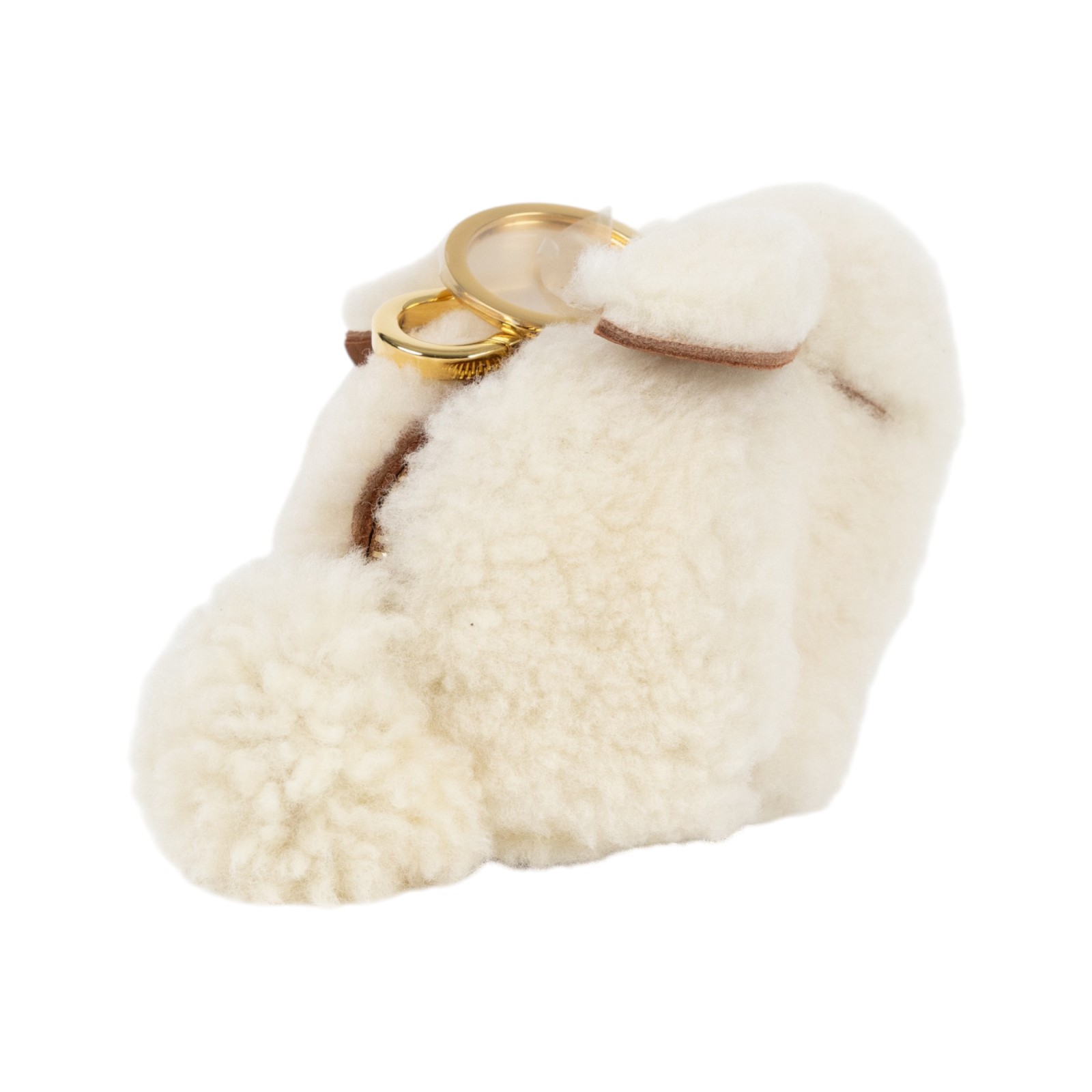 羅意威 LOEWE 羊羔絨 零錢包 121.67.T40 白毛茸茸兔子吊飾 原廠盒子/防塵袋/購買證明正本+影本