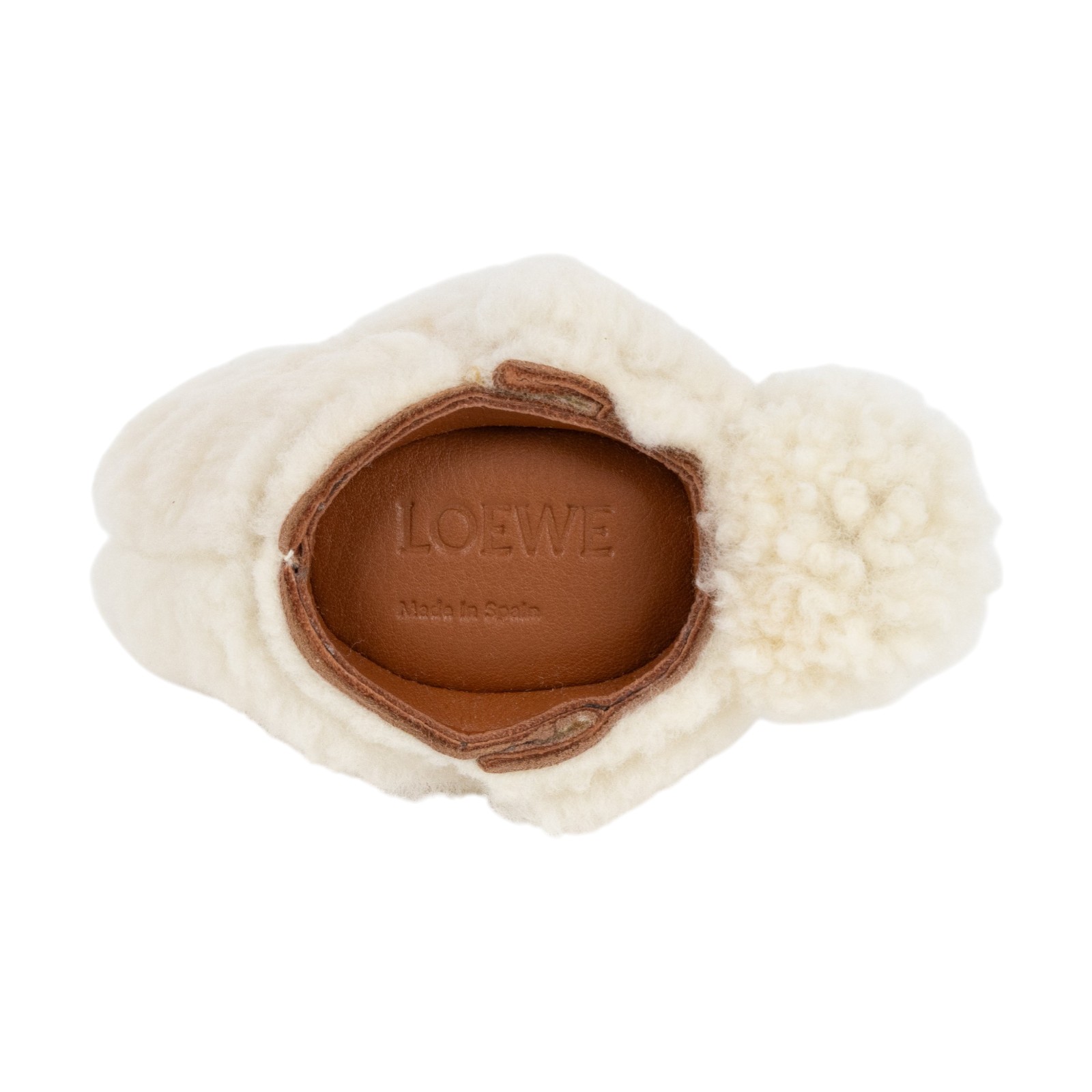 羅意威 LOEWE 羊羔絨 零錢包 121.67.T40 白毛茸茸兔子吊飾 原廠盒子/防塵袋/購買證明正本+影本