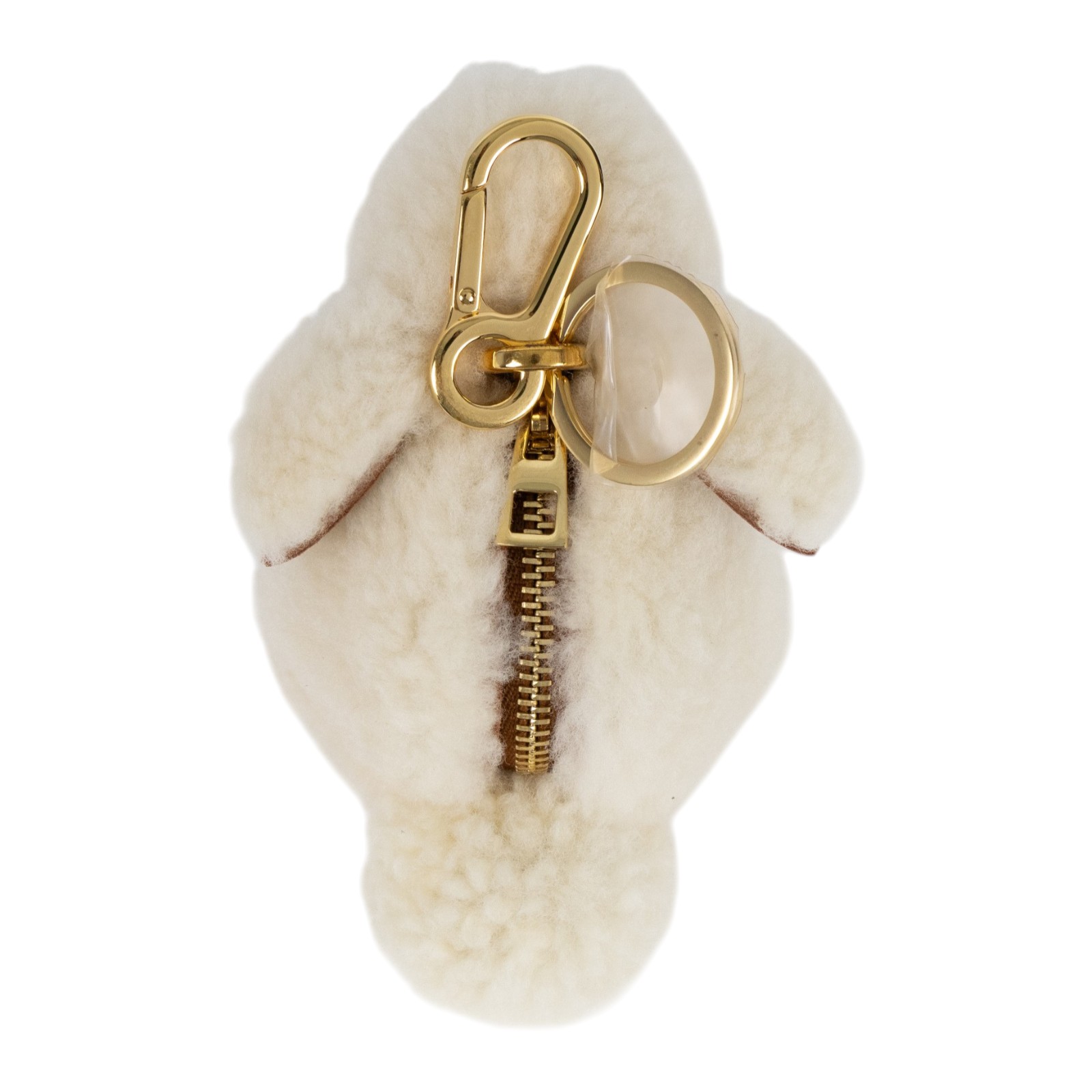 羅意威 LOEWE 羊羔絨 零錢包 121.67.T40 白毛茸茸兔子吊飾 原廠盒子/防塵袋/購買證明正本+影本