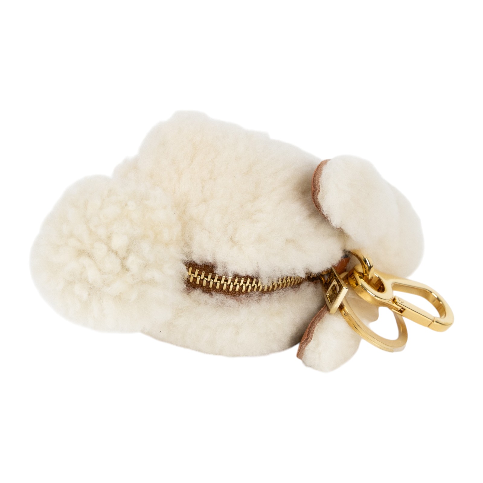 羅意威 LOEWE 羊羔絨 零錢包 121.67.T40 白毛茸茸兔子吊飾 原廠盒子/防塵袋/購買證明正本+影本