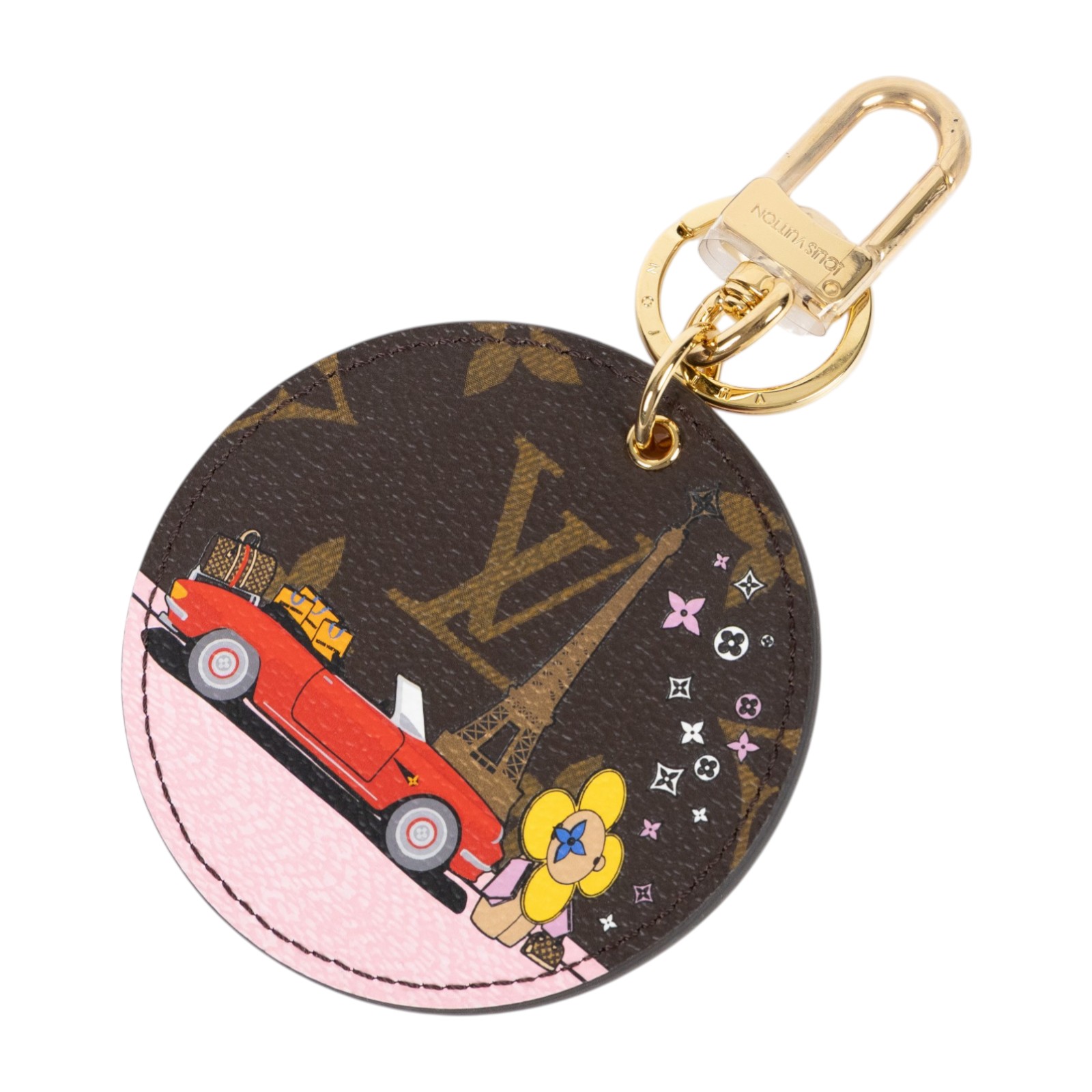 路易威登 LOUIS VUITTON VIVIENNE 鑰匙圈 鑰匙扣 包掛 M68651 圓咖原花VIVIENNE/鐵塔/跑車鑰匙圈 原廠盒子/防塵袋