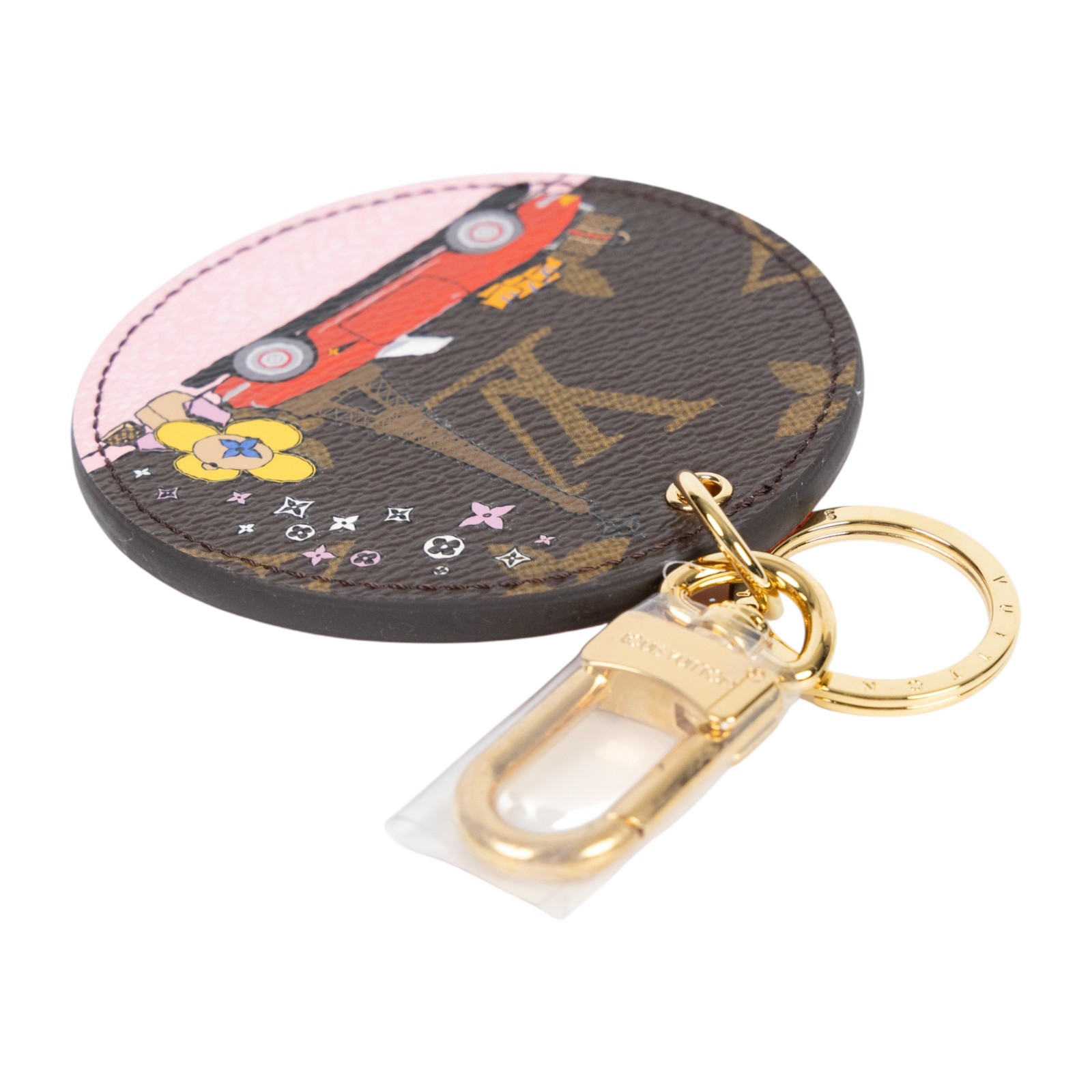 路易威登 LOUIS VUITTON VIVIENNE 鑰匙圈 鑰匙扣 包掛 M68651 圓咖原花VIVIENNE/鐵塔/跑車鑰匙圈 原廠盒子/防塵袋