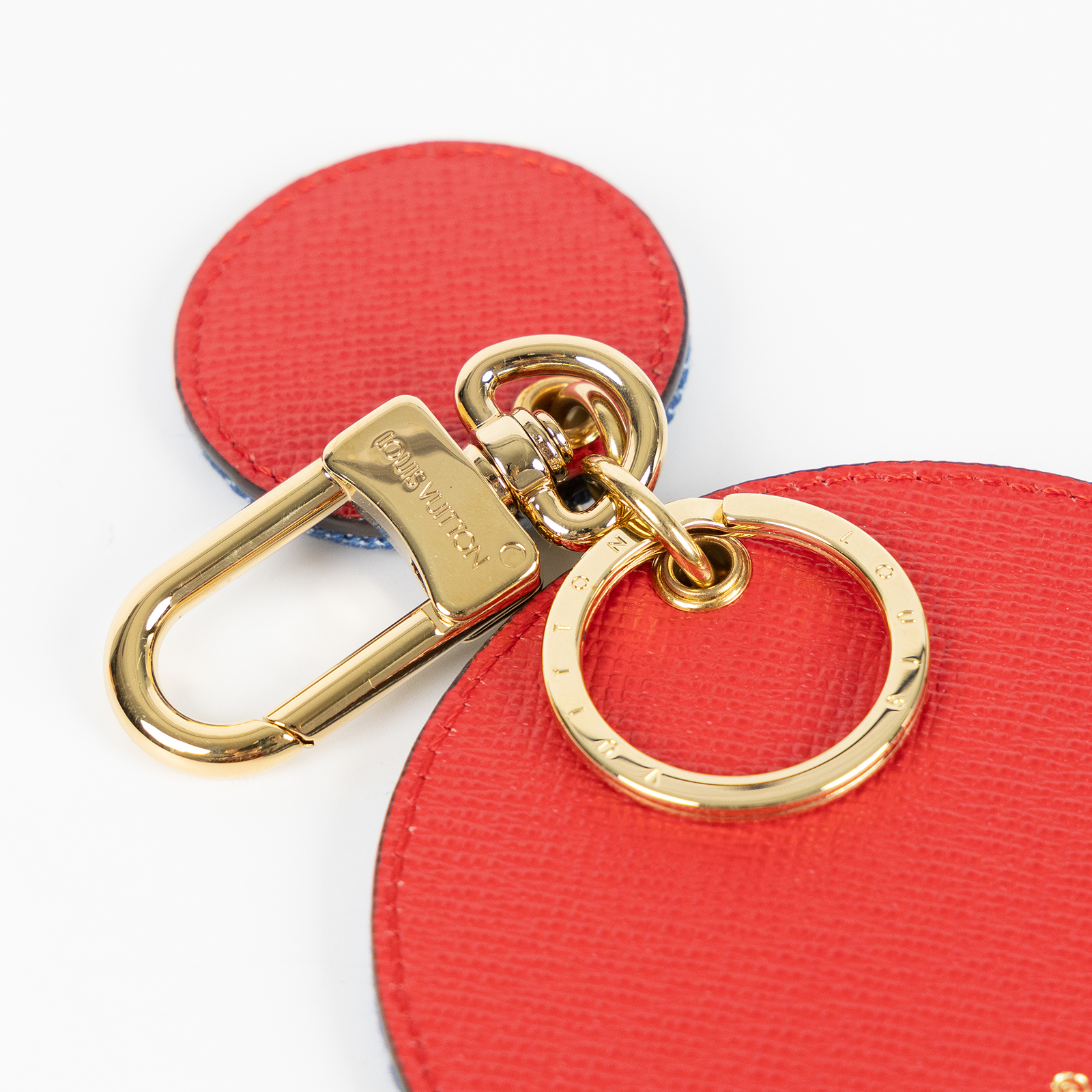 路易威登 LOUIS VUITTON Porte Cles 鑰匙扣 鑰匙圈 包飾 M69017 圓牛仔格紋LOGO鑰匙圈 原廠盒子/防塵袋