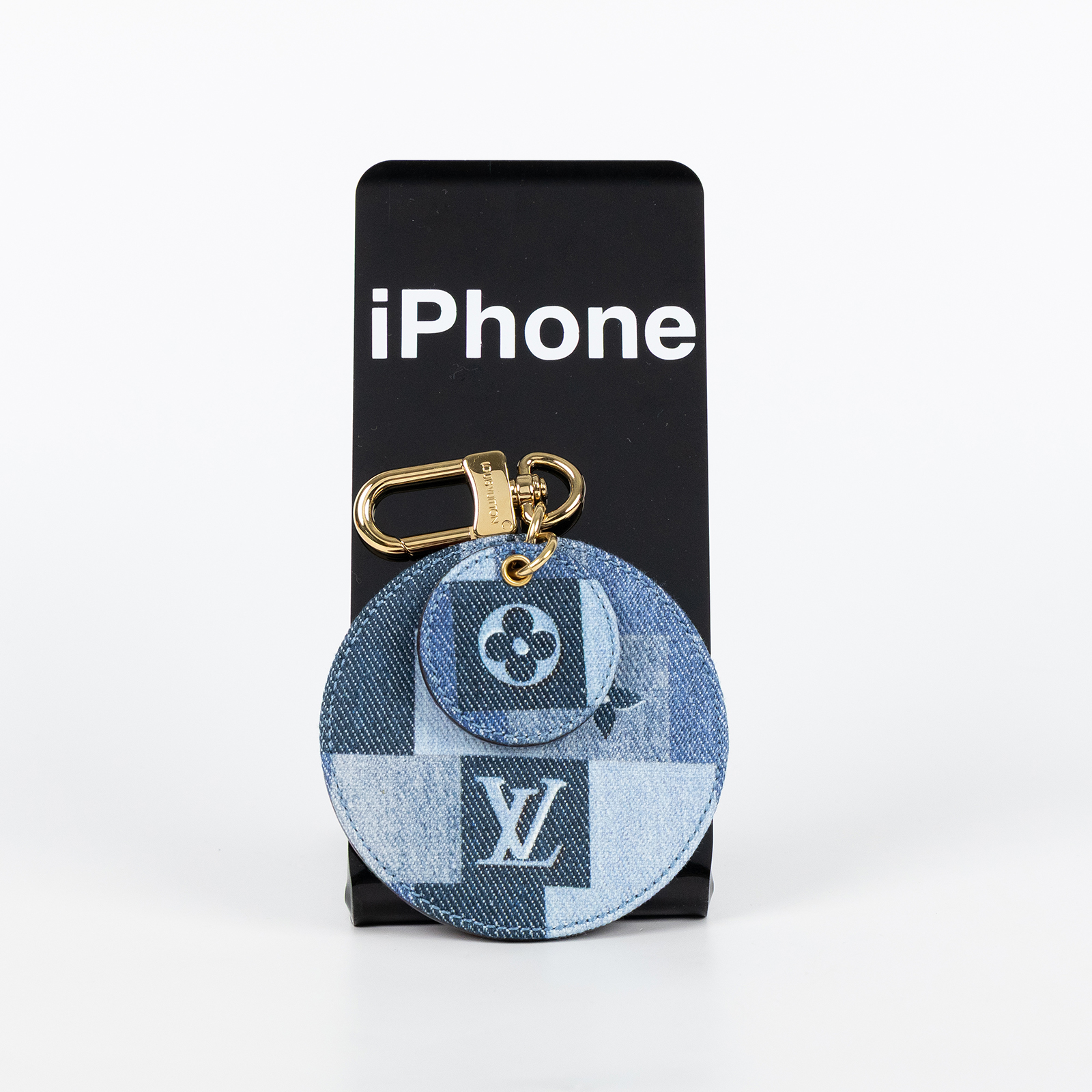 路易威登 LOUIS VUITTON Porte Cles 鑰匙扣 鑰匙圈 包飾 M69017 圓牛仔格紋LOGO鑰匙圈 原廠盒子/防塵袋