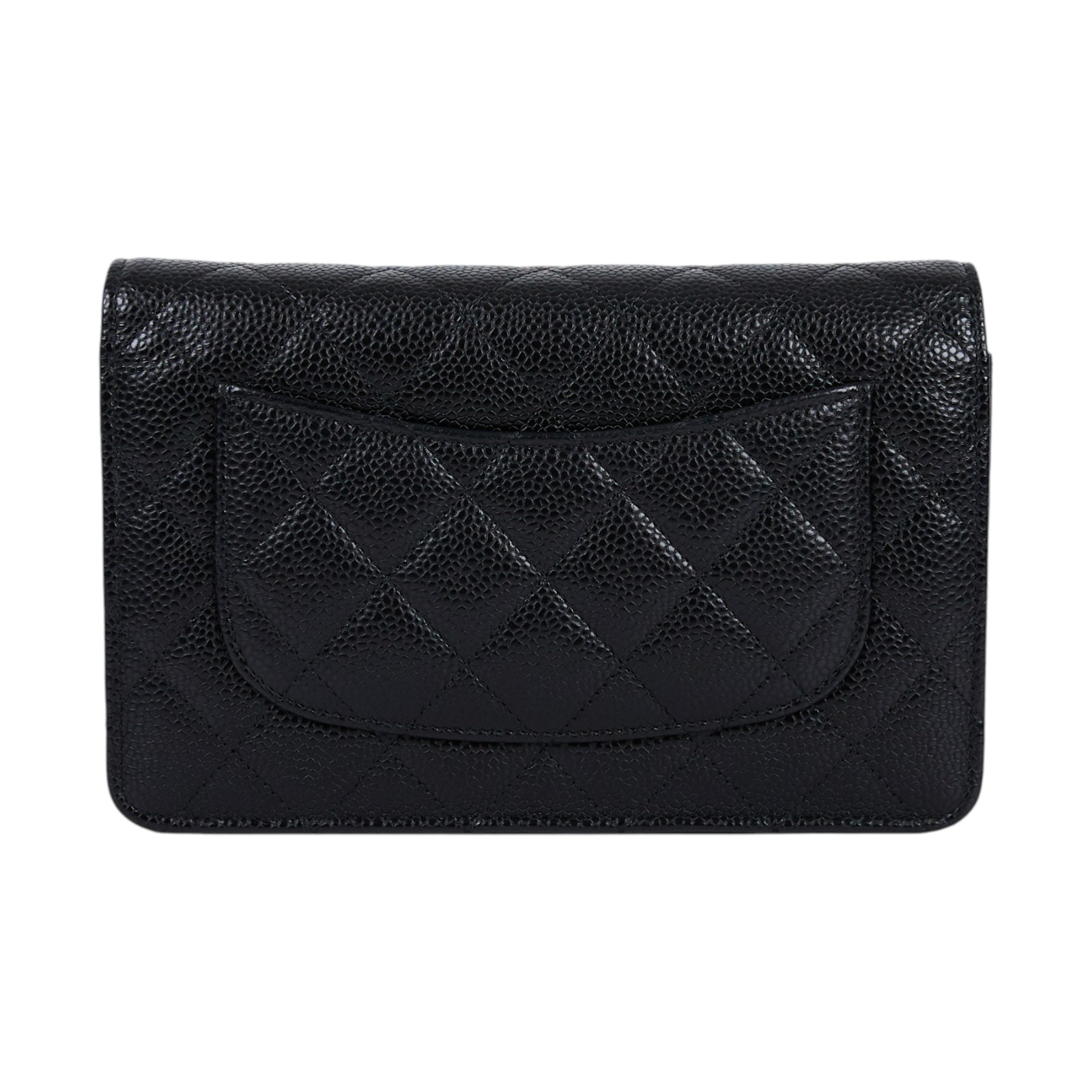 香奈兒 CHANEL 經典鏈子皮夾 菱格紋 CC LOGO AP0250 晶片款 黑金荔枝WOC 原廠盒子/防塵袋