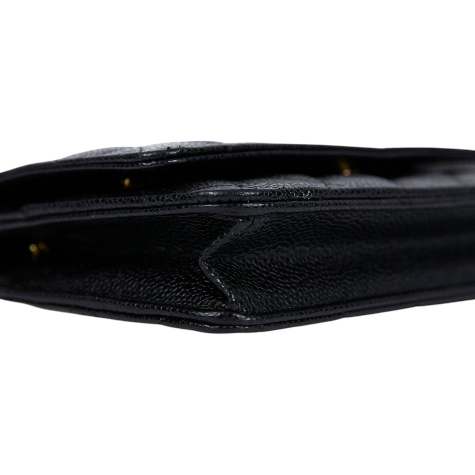 香奈兒 CHANEL 經典鏈子皮夾 菱格紋 CC LOGO AP0250 晶片款 黑金荔枝WOC 原廠盒子/防塵袋