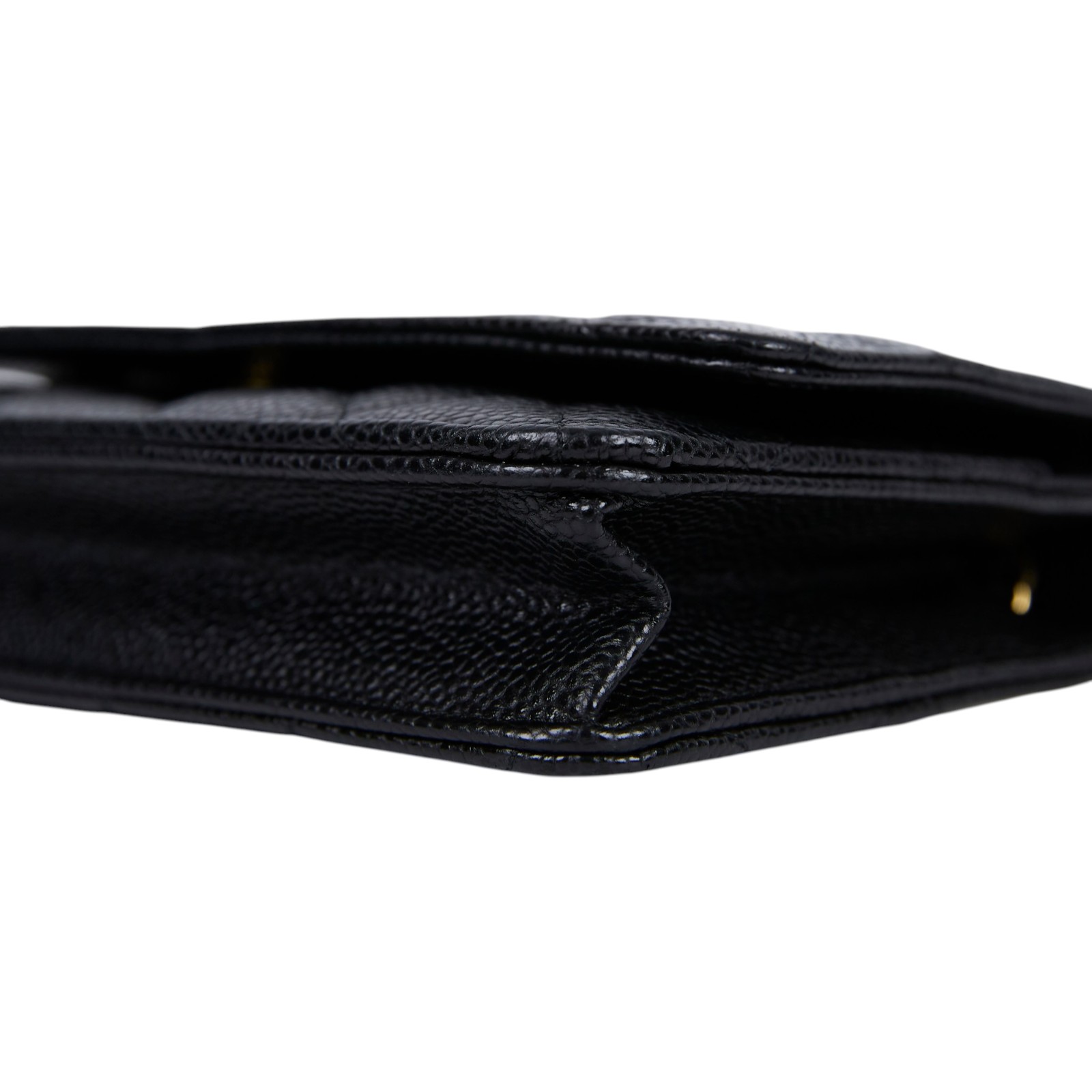 香奈兒 CHANEL 經典鏈子皮夾 菱格紋 CC LOGO AP0250 晶片款 黑金荔枝WOC 原廠盒子/防塵袋