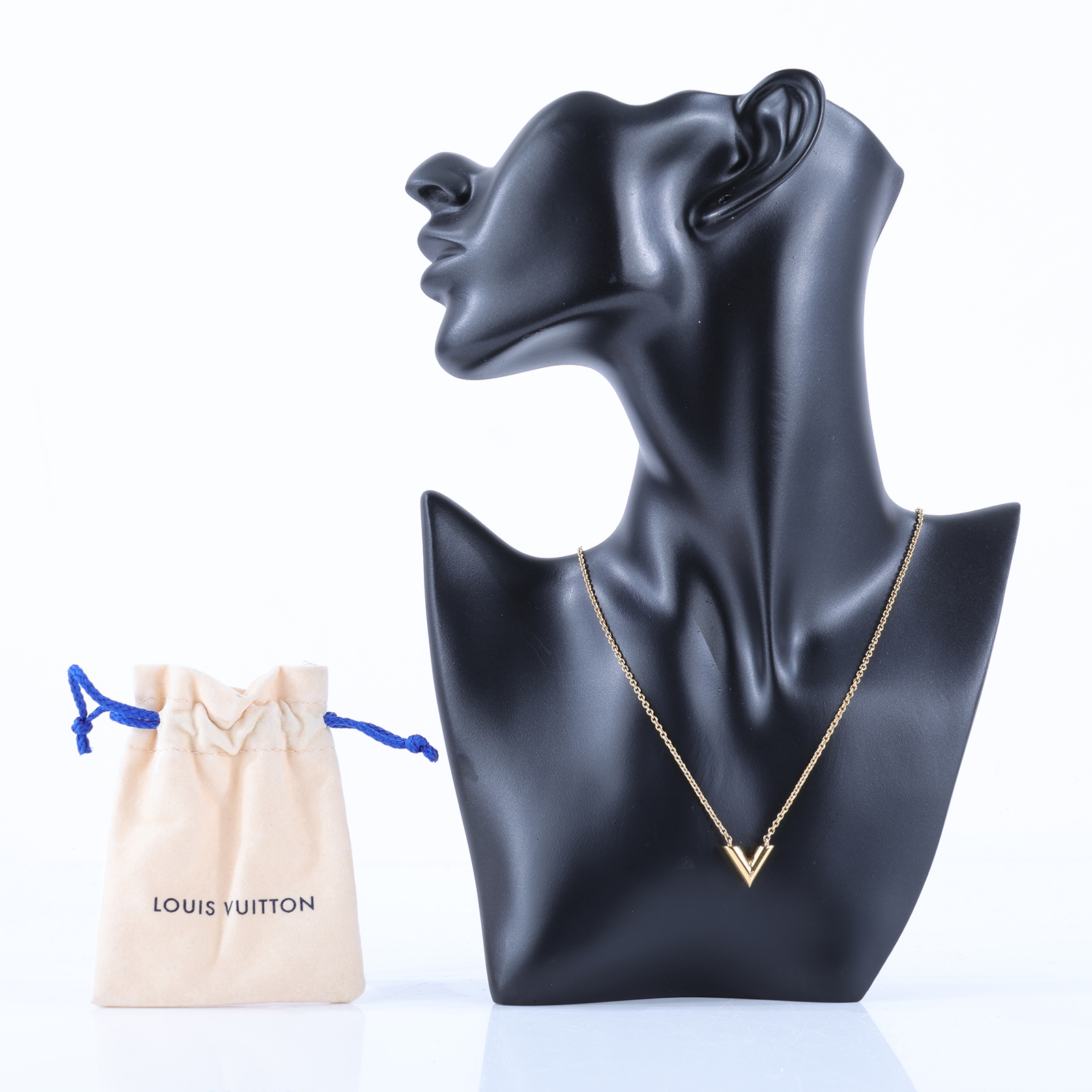 路易威登 LOUIS VUITTON Essential V 項鏈 金屬色 M61083 金色ESSENTIAL V項鍊 防塵袋