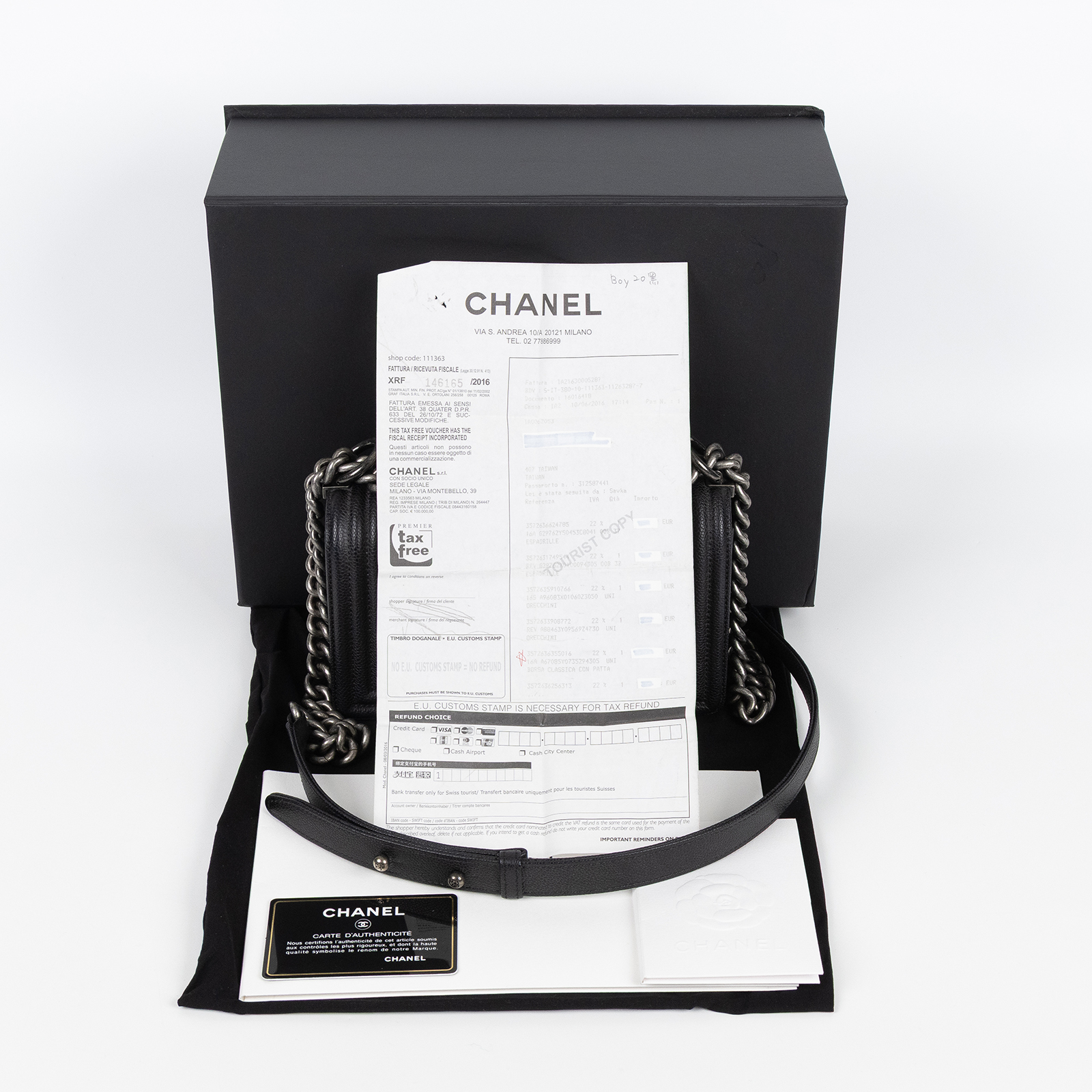 香奈兒 CHANEL Boy 20 小型 口蓋包 A67085 Y07352 23開黑荔枝皮復古銀BOY20 原廠盒子/防塵袋/保證卡/購買證明影本