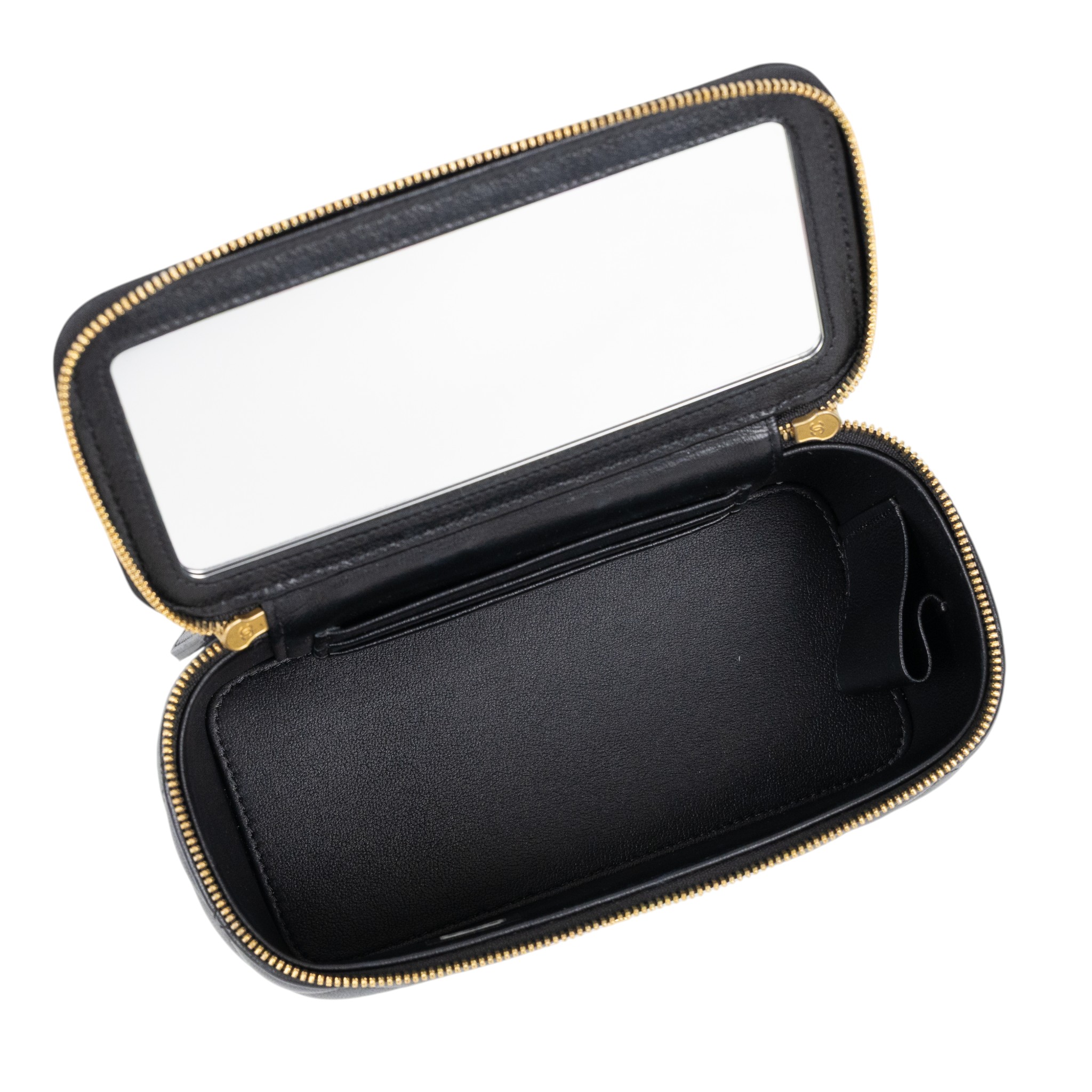 香奈兒 CHANEL CC LOGO 化妝盒 化妝箱 斜背包 Vanity Case AP3258 晶片款 黑金羊黑桃愛心珍珠鏈VANITY CASE 防塵袋/原廠盒子