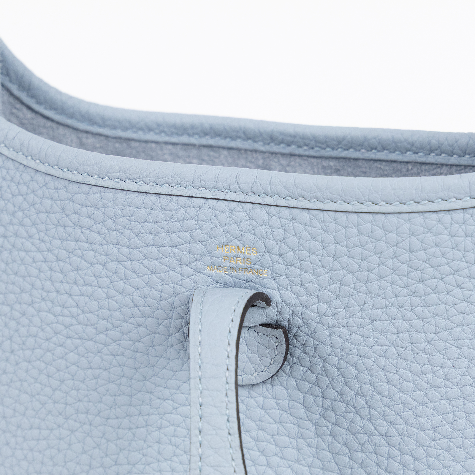 愛馬仕 Hermes Evelyne 16 Amazone bag 伊芙琳包 亞麻藍 珍珠灰 金色五金 H069426CCFG /K MM 001CH  原廠盒子/防塵袋/購買證明正本/背帶