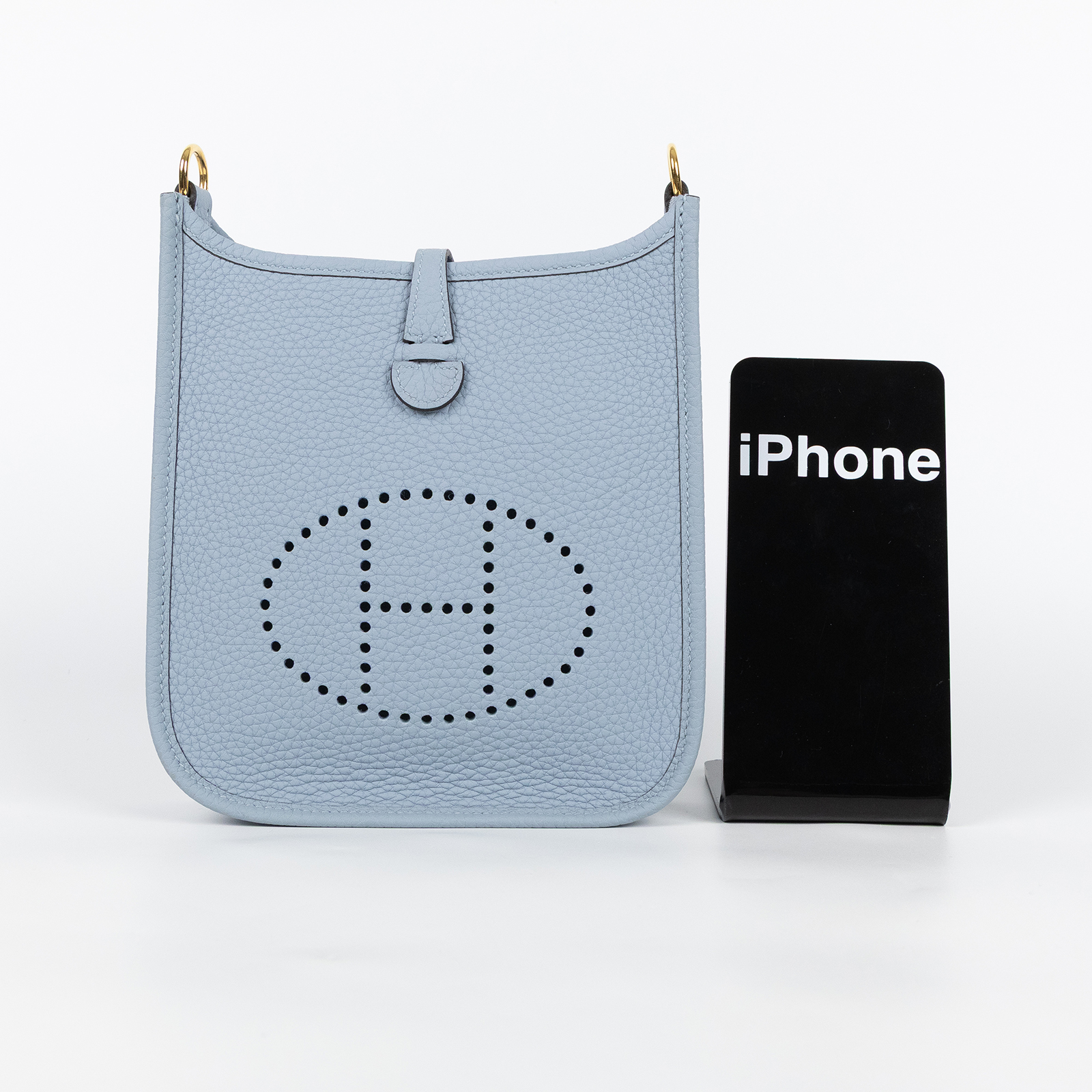 愛馬仕 Hermes Evelyne 16 Amazone bag 伊芙琳包 亞麻藍 珍珠灰 金色五金 H069426CCFG /K MM 001CH  原廠盒子/防塵袋/購買證明正本/背帶