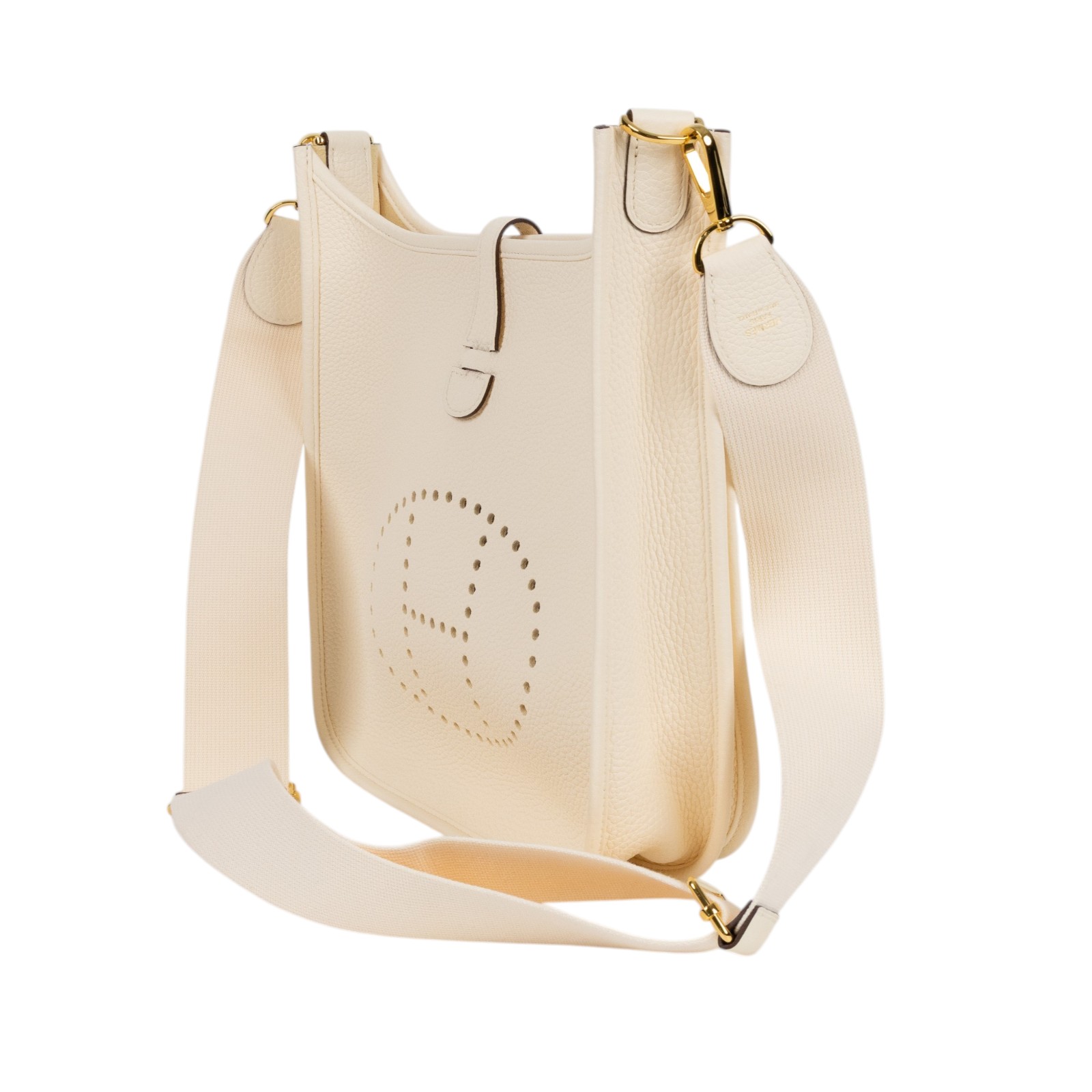 愛馬仕 Hermes Evelyne Bag 伊芙琳包 29 馬蹄型 金色五金 奶油白 H056277CC12 Z BS 009 ZB  防塵袋/原廠盒子/背帶