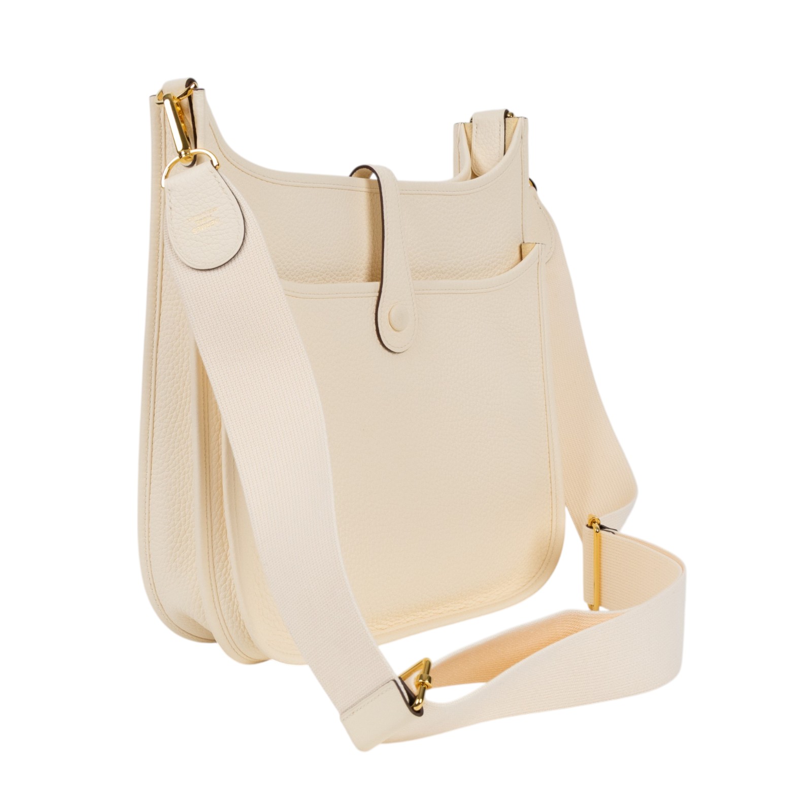 愛馬仕 Hermes Evelyne Bag 伊芙琳包 29 馬蹄型 金色五金 奶油白 H056277CC12 Z BS 009 ZB  防塵袋/原廠盒子/背帶