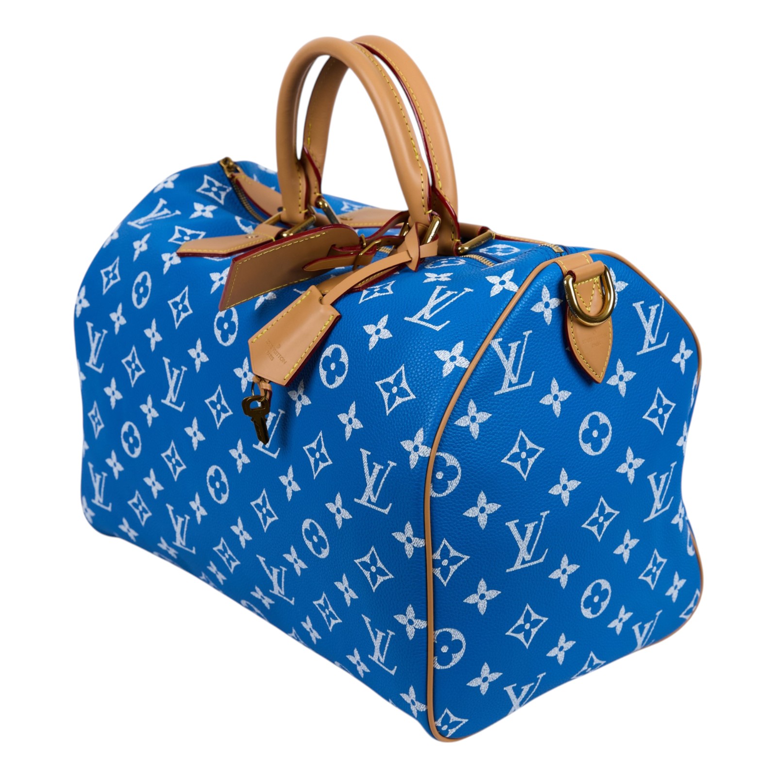 路易威登 LOUIS VUITTON Speedy P9 Bandoulière 40 波士頓包 手提包 藍色 M24418 晶片款  防塵袋/背帶/鎖組/內袋/吊牌