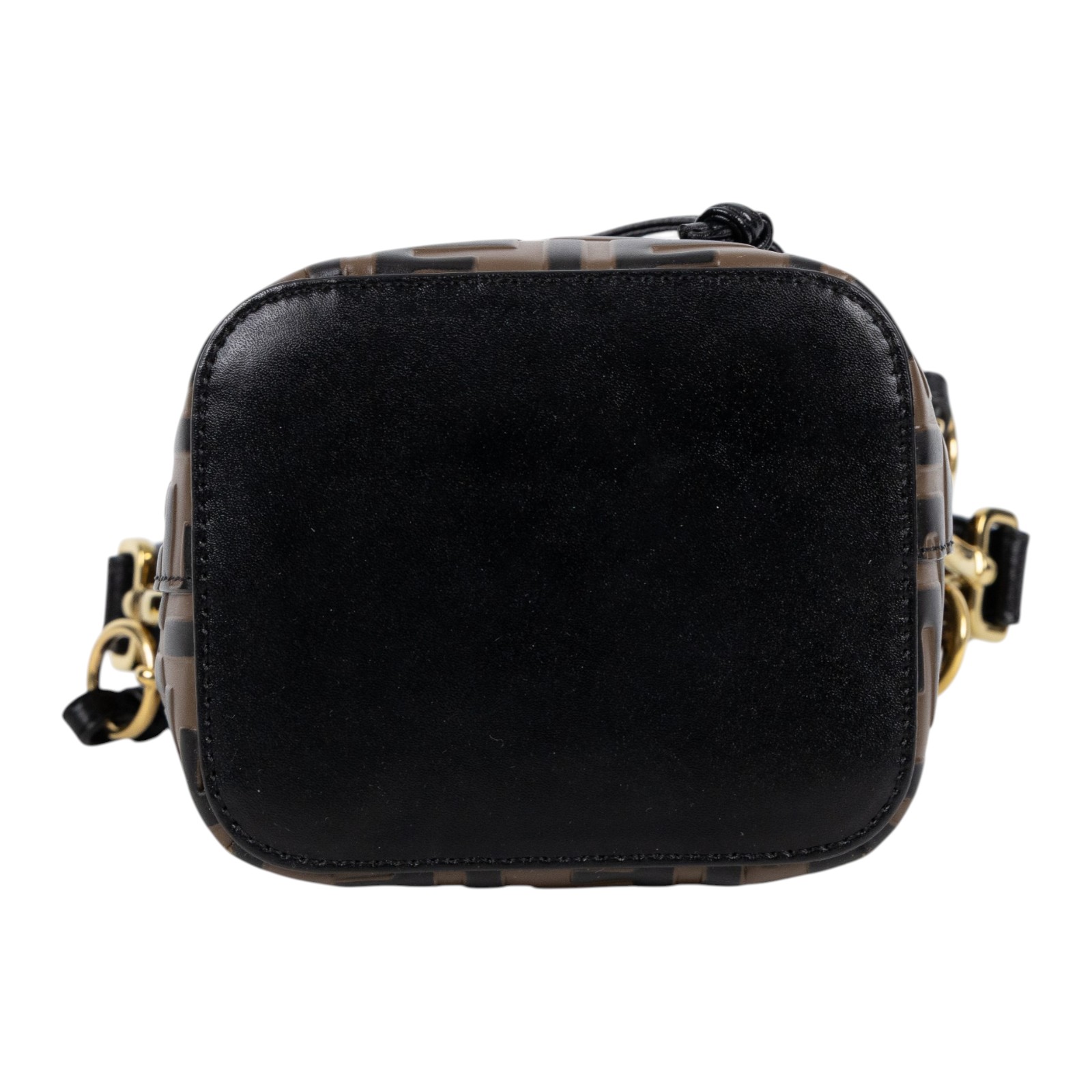 芬迪 FENDI Mon Tresor 皮革 迷你 手袋 8BS010A659 黑拚棕FF水桶包 防塵袋