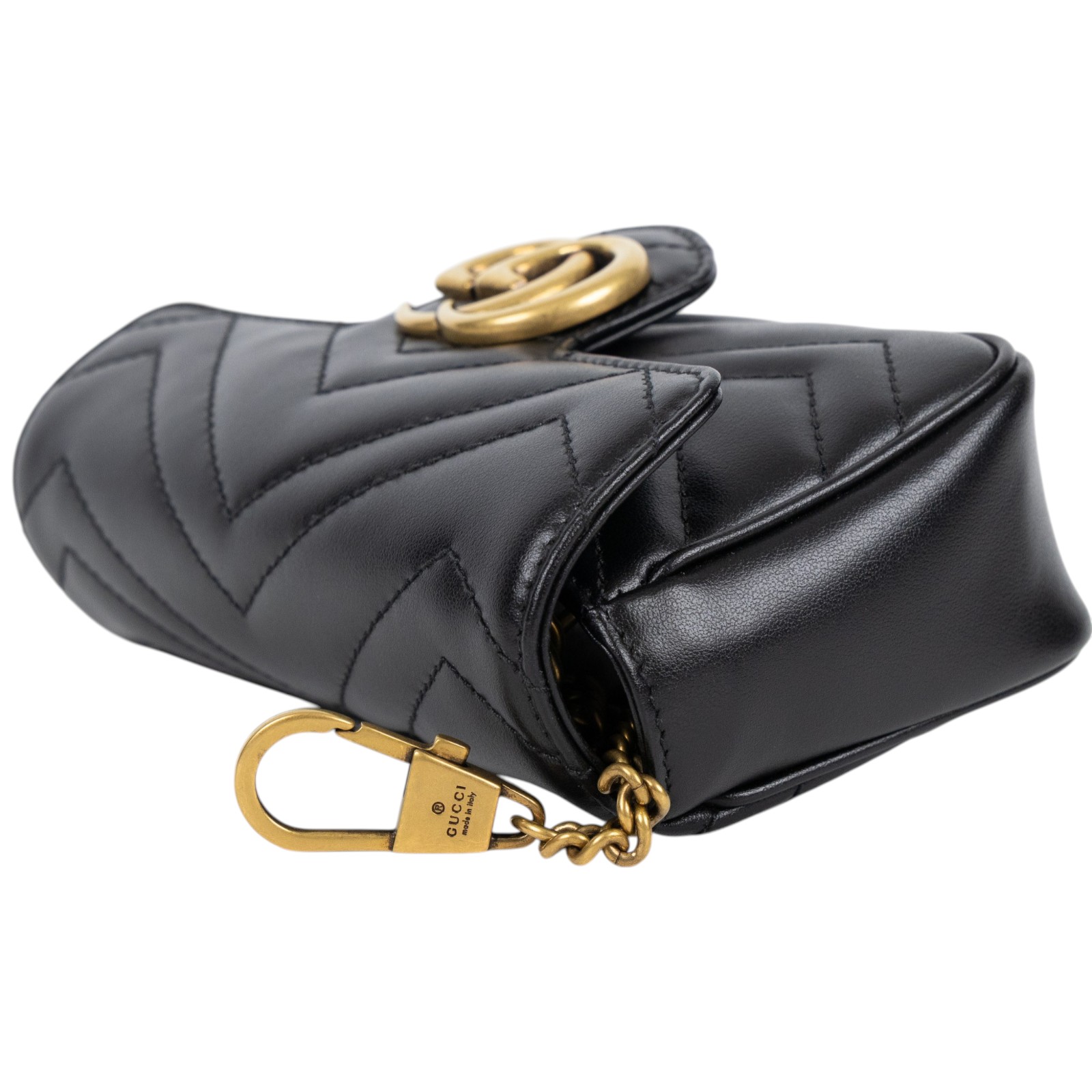 古馳 GUCCI GG Mormont 絎縫 超迷你袋 476433 DTDCT 黑MARMONT MINI 原廠盒子/防塵袋/購買證明正本