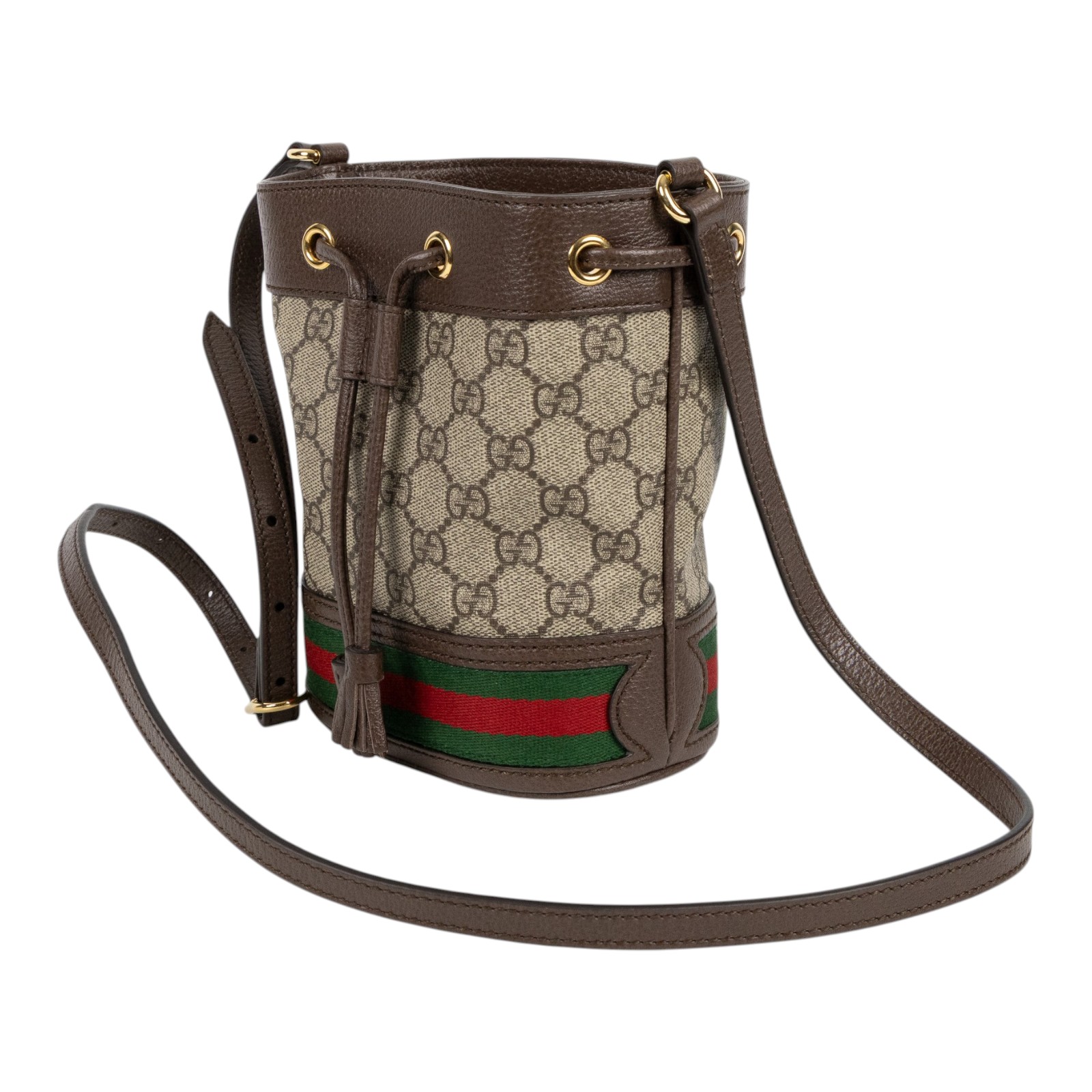 古馳 GUCCI Ophidia GG 迷你 水桶袋 米色 烏木色 550620 96I3B 棕GG紋OPHIDIA水桶包 防塵袋