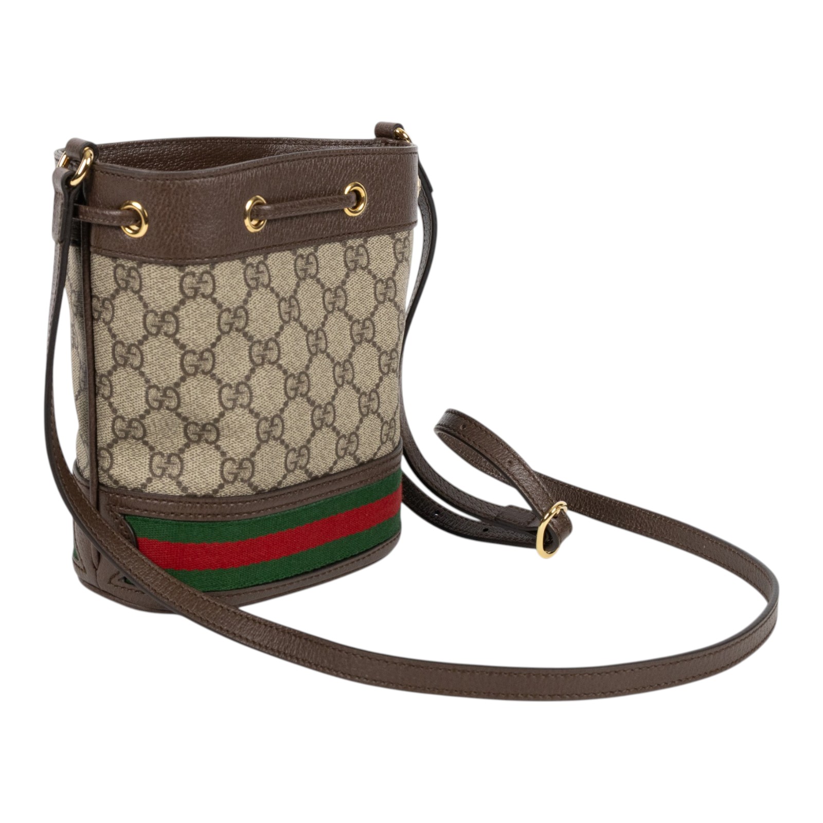 古馳 GUCCI Ophidia GG 迷你 水桶袋 米色 烏木色 550620 96I3B 棕GG紋OPHIDIA水桶包 防塵袋