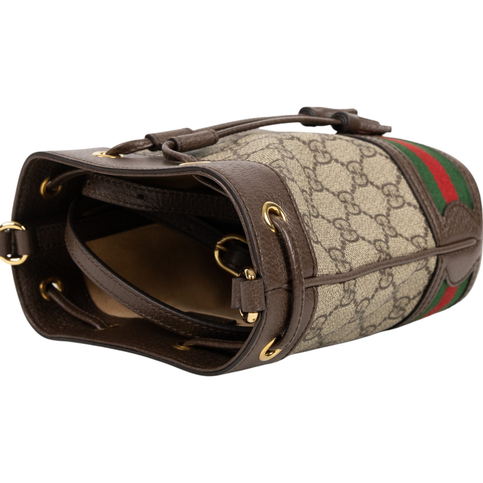 古馳 GUCCI Ophidia GG 迷你 水桶袋 米色 烏木色 550620 96I3B 棕GG紋OPHIDIA水桶包 防塵袋