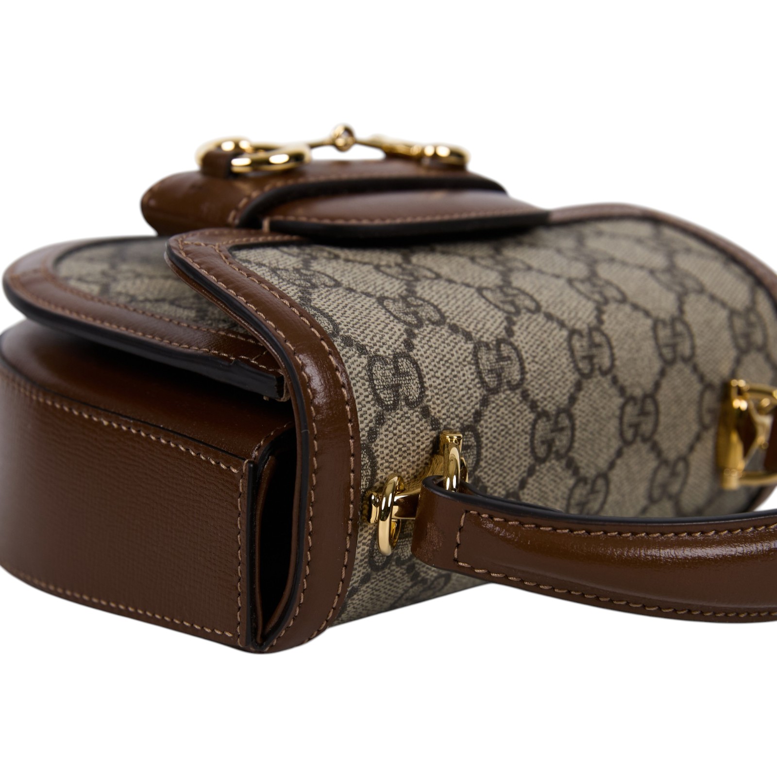 古馳 GUCCI Horsebit 1955 迷你 肩背 手提包 781387 92TCG 咖GG HORSEBIT 1955 MINI 防塵袋