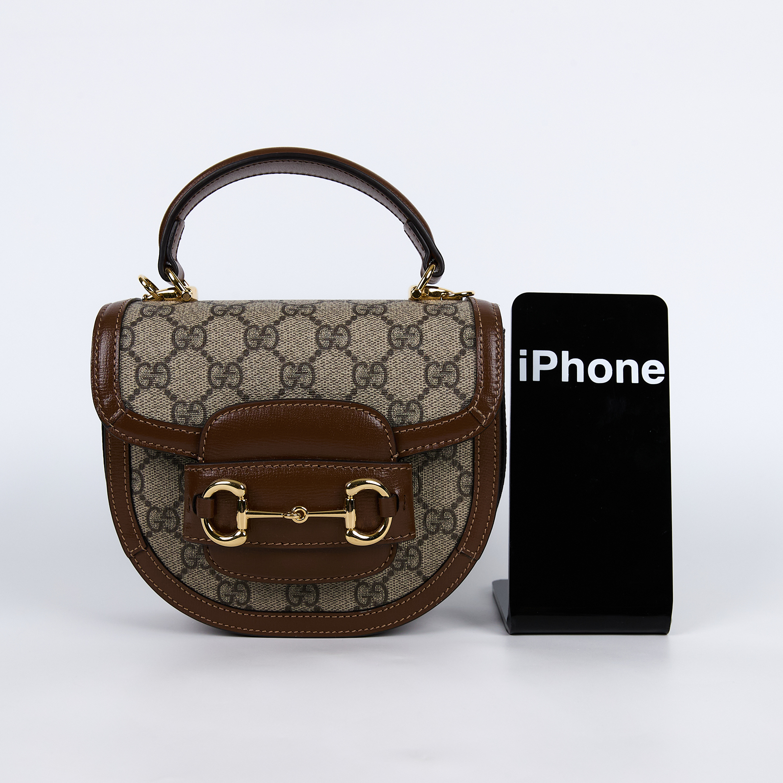 古馳 GUCCI Horsebit 1955 迷你 肩背 手提包 781387 92TCG 咖GG HORSEBIT 1955 MINI 防塵袋