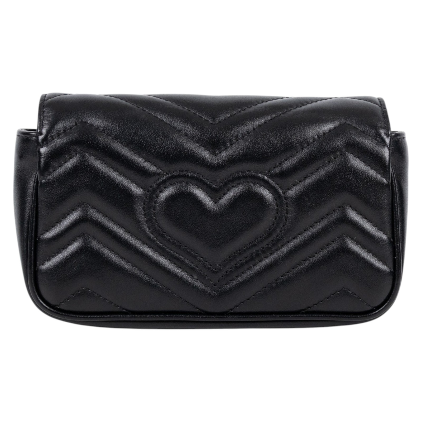 古馳 GUCCI GG Mormont 絎縫 超迷你袋 476433 DTDCT 黑金MARMONT MINI 無附屬品