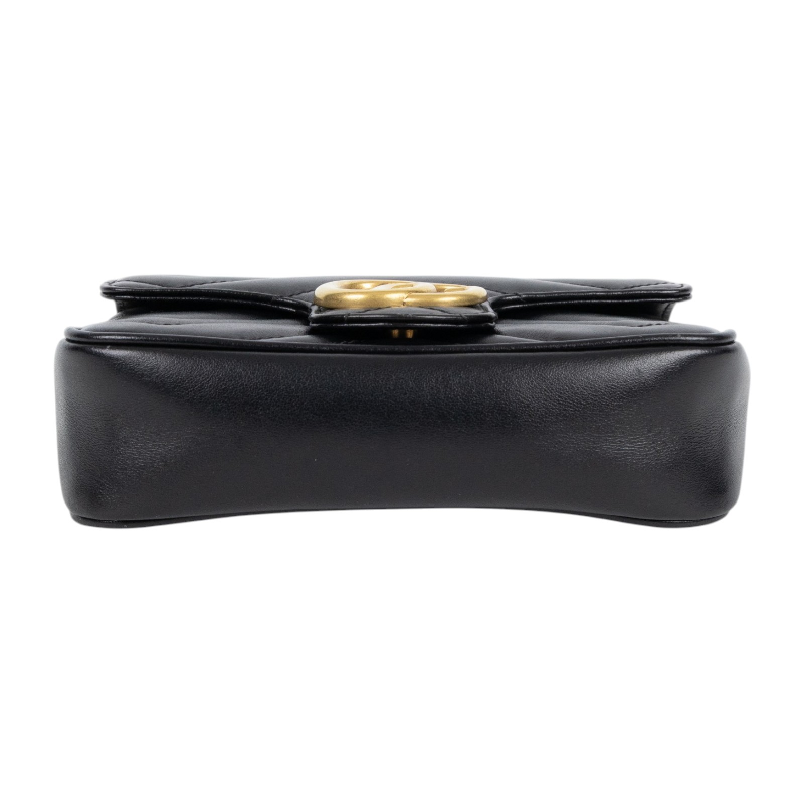 古馳 GUCCI GG Mormont 絎縫 超迷你袋 476433 DTDCT 黑金MARMONT MINI 無附屬品