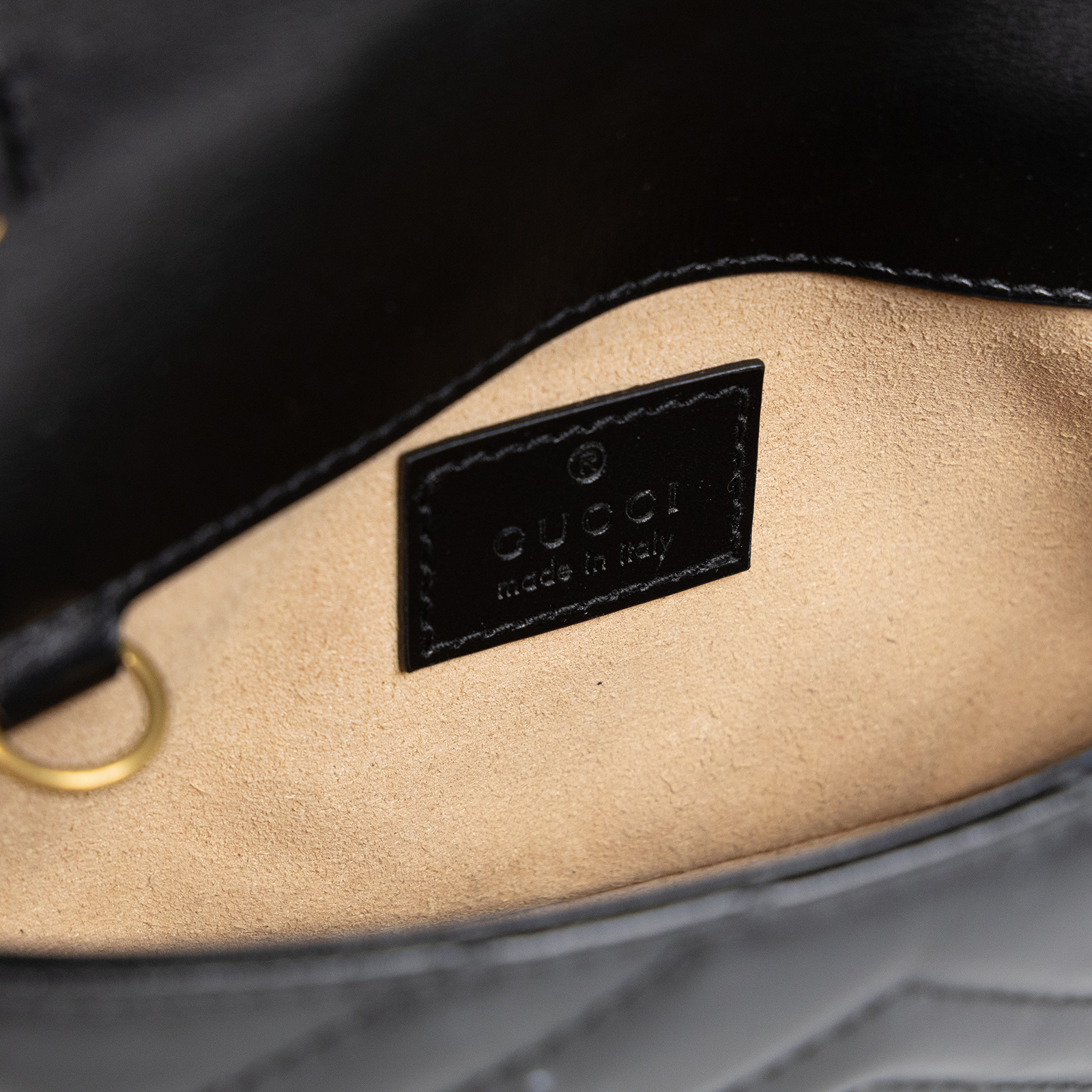 古馳 GUCCI GG Mormont 絎縫 超迷你袋 476433 DTDCT 黑金MARMONT MINI 無附屬品