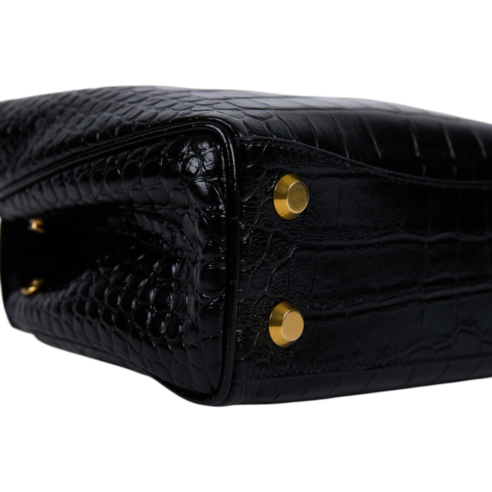 巴黎世家 BALENCIAGA Rodeo Mini 手提包 鱷魚壓紋小牛皮 7954562AA5L 黑金鱷魚壓紋RODEO MINI STARP/防塵袋