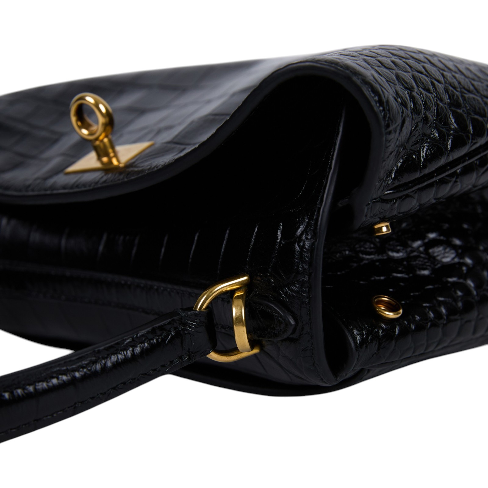 巴黎世家 BALENCIAGA Rodeo Mini 手提包 鱷魚壓紋小牛皮 7954562AA5L 黑金鱷魚壓紋RODEO MINI STARP/防塵袋