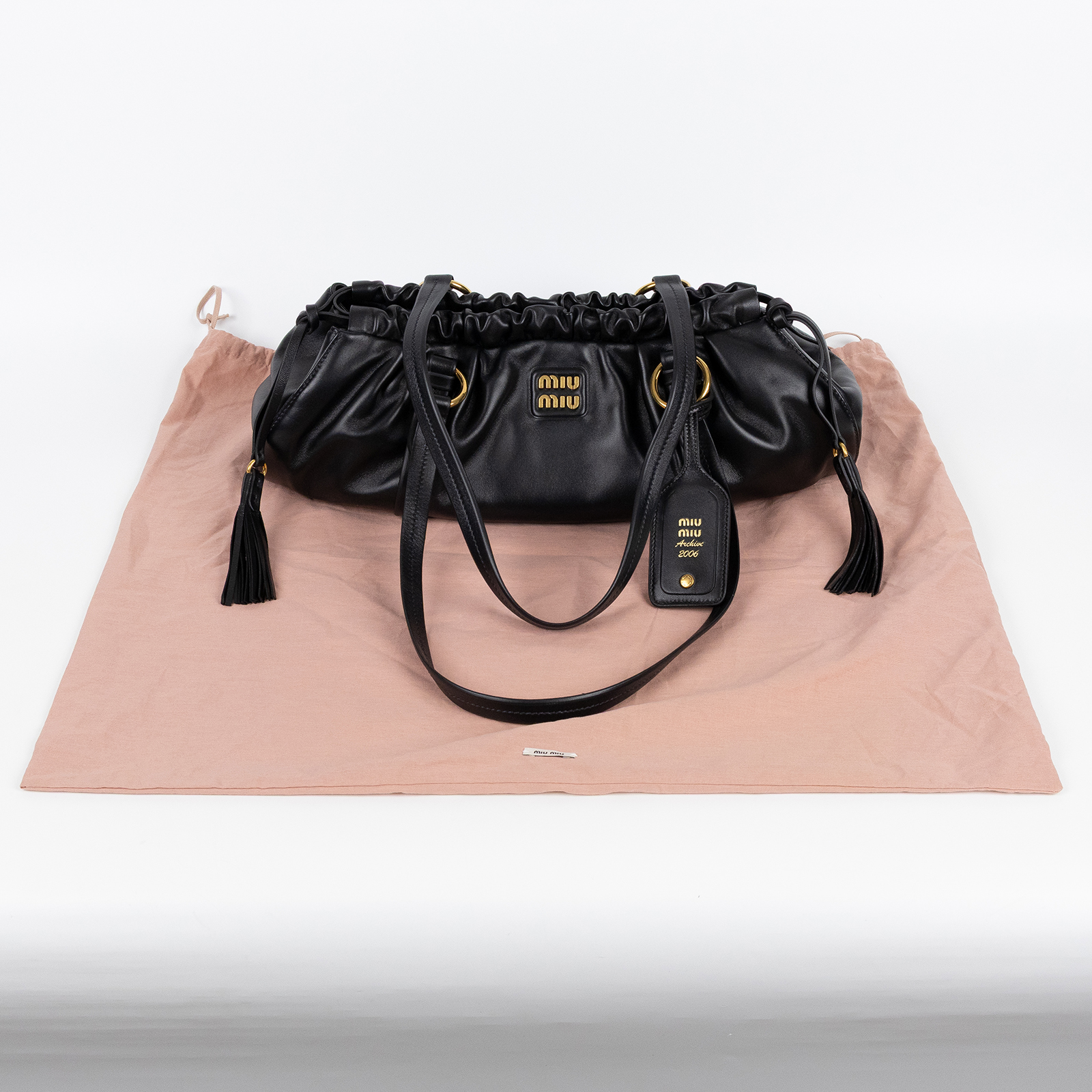 繆繆 MIU MIU Joie 肩背包 5BG289_2CSW 黑JOIE肩背包 防塵袋