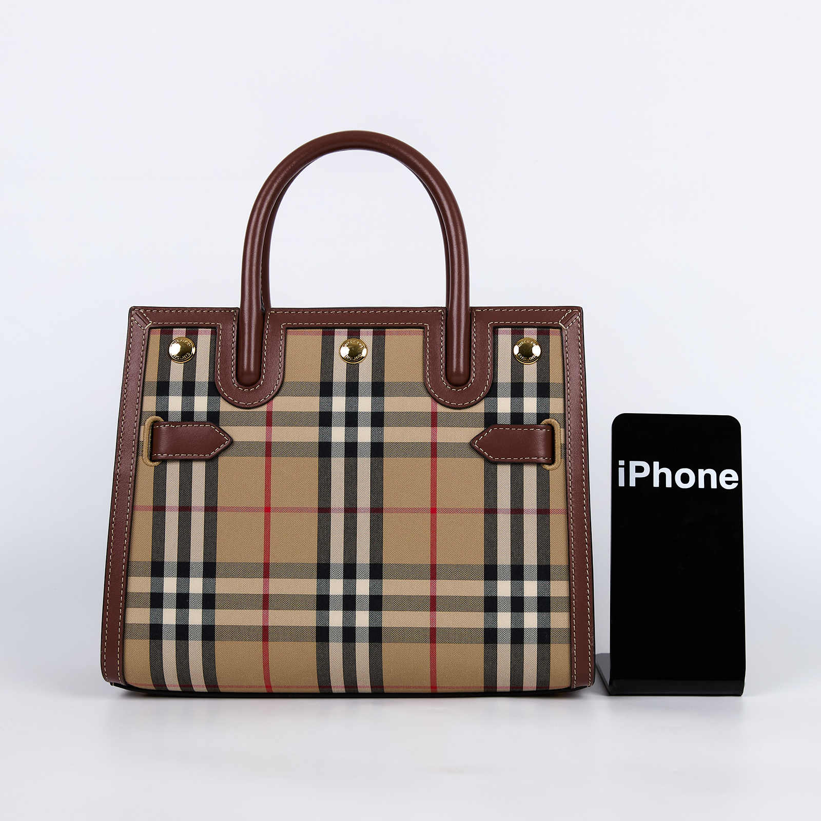 博柏利 BURBERRY Vintage Check Title 手提包 肩背包 斜背包 80252671  防塵袋/原廠盒子/購買證明正本