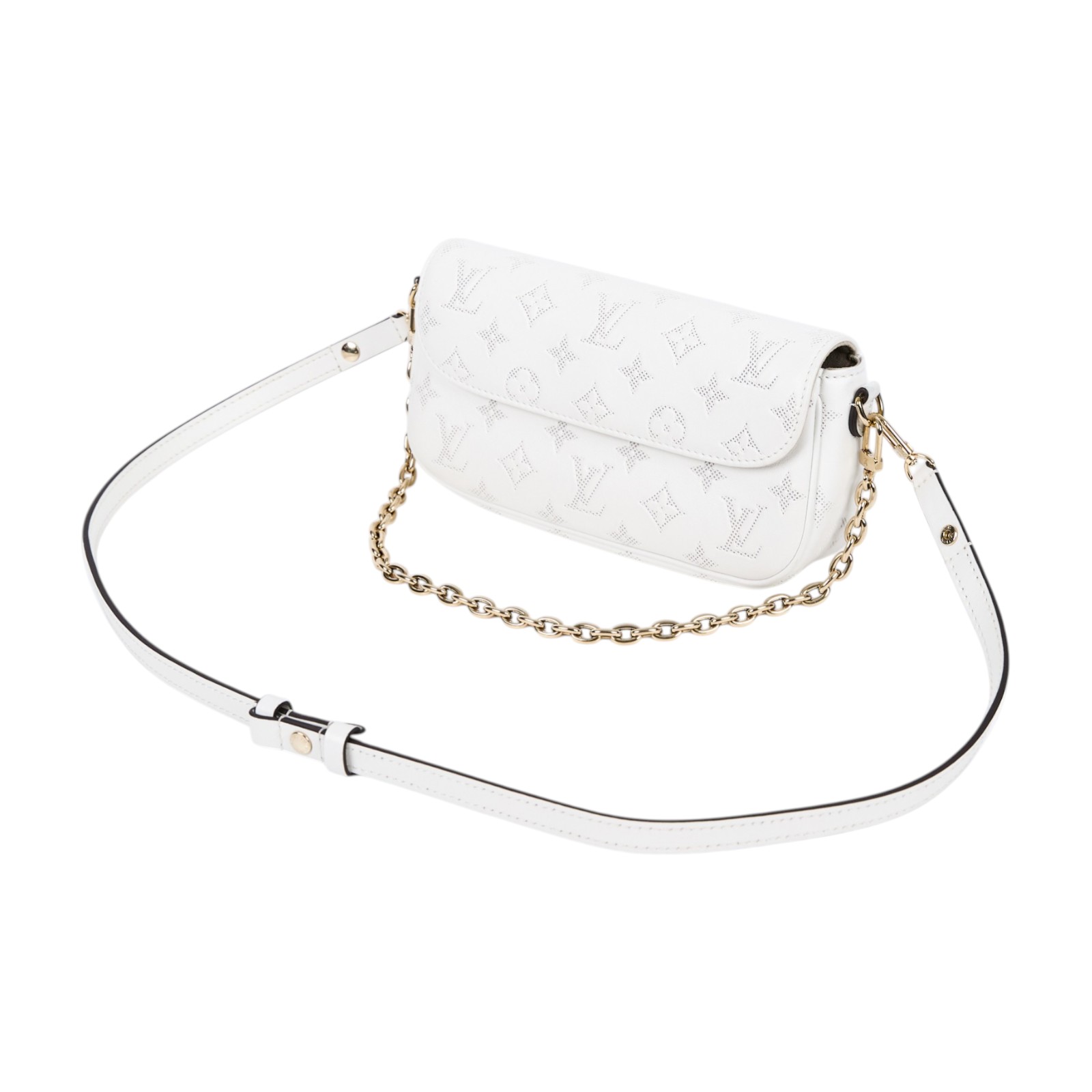 路易威登 LOUIS VUITTON Wallet on Chain Ivy 肩背包 手拿包 M11299 晶片款 白WOC IVY 無附屬品