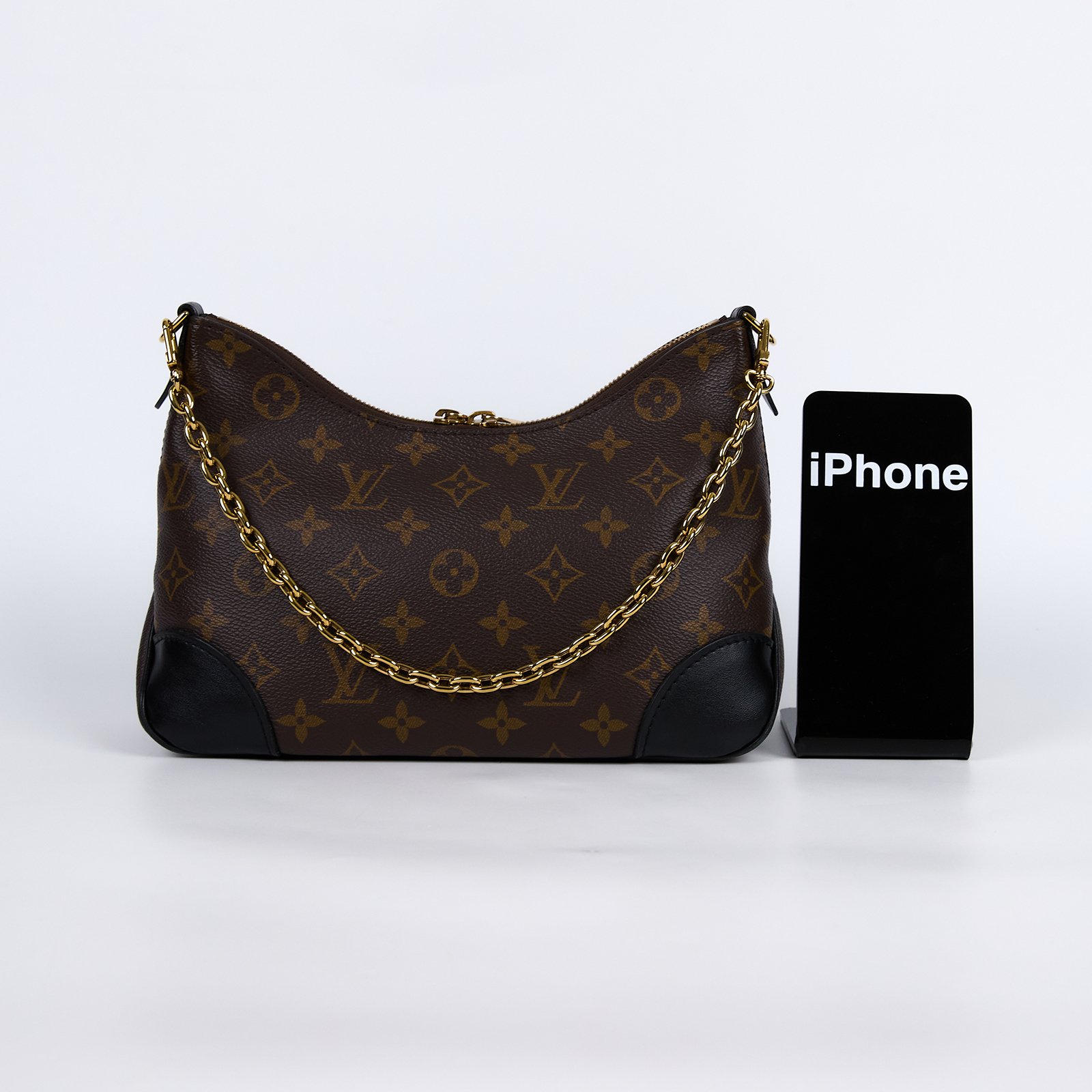 路易威登 LOUIS VUITTON Boulogne 黑色 牛角包 手提 斜肩背包 M45831 晶片款  防塵袋/原廠盒子/購買證明正本/背帶２