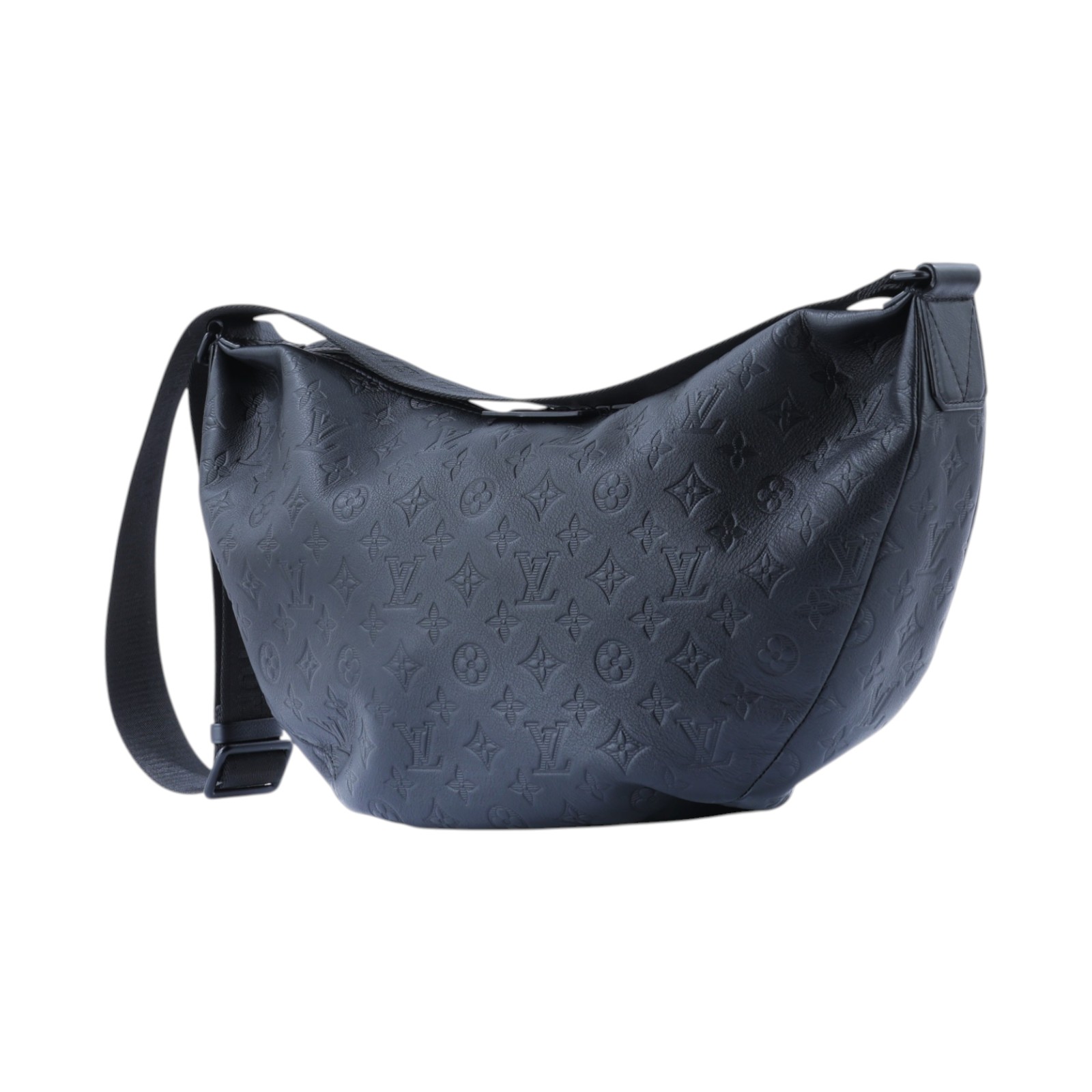 路易威登 LOUIS VUITTON Hobo Hamac Bag 月牙包 黑色 M12850 晶片款 黑壓紋HOBO HAMAC 防塵袋/皮吊牌