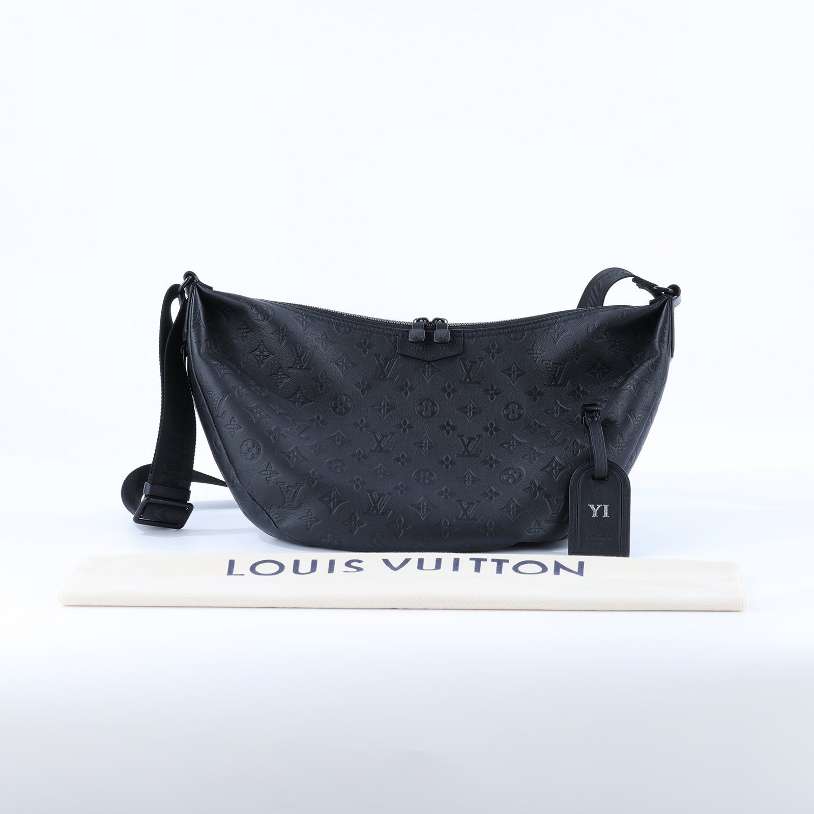 路易威登 LOUIS VUITTON Hobo Hamac Bag 月牙包 黑色 M12850 晶片款 黑壓紋HOBO HAMAC 防塵袋/皮吊牌