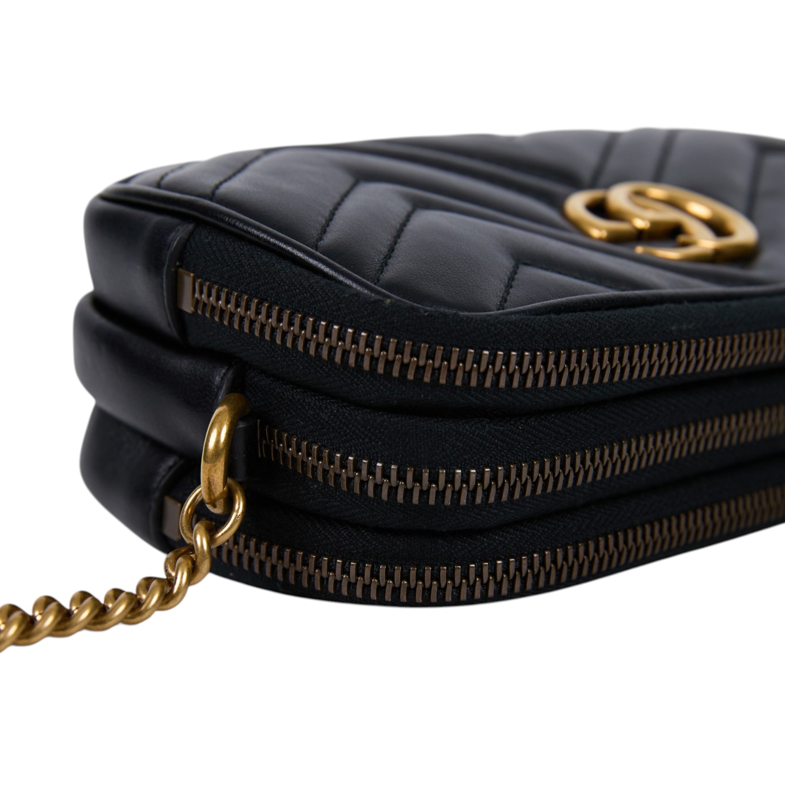 古馳 GUCCI GG Marmont 肩背包 斜背包 546581 DTDCT 黑金MARMONT CHAINE鍊條包 防塵袋