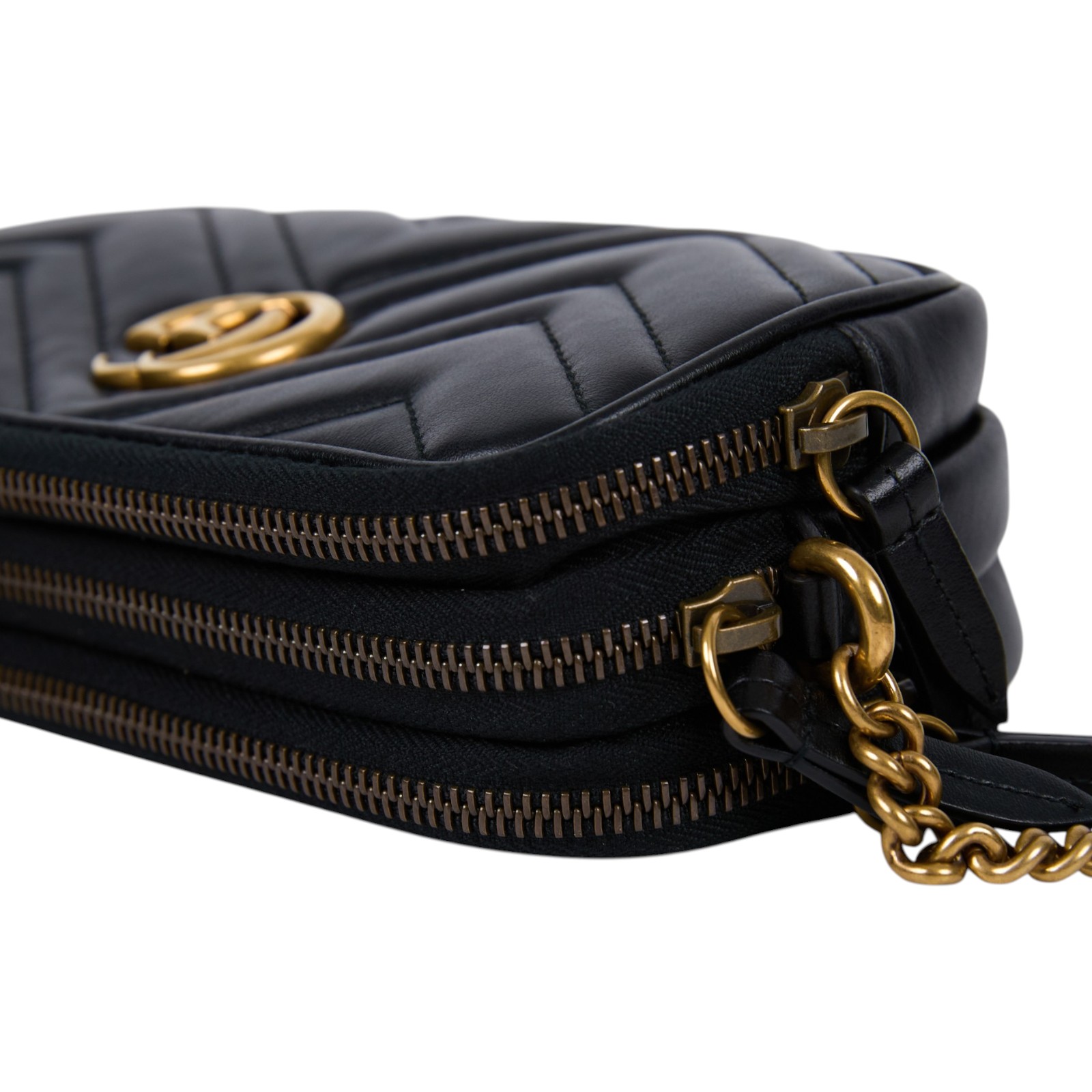 古馳 GUCCI GG Marmont 肩背包 斜背包 546581 DTDCT 黑金MARMONT CHAINE鍊條包 防塵袋