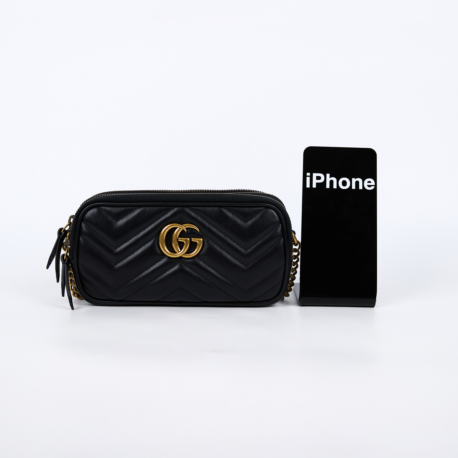 古馳 GUCCI GG Marmont 肩背包 斜背包 546581 DTDCT 黑金MARMONT CHAINE鍊條包 防塵袋