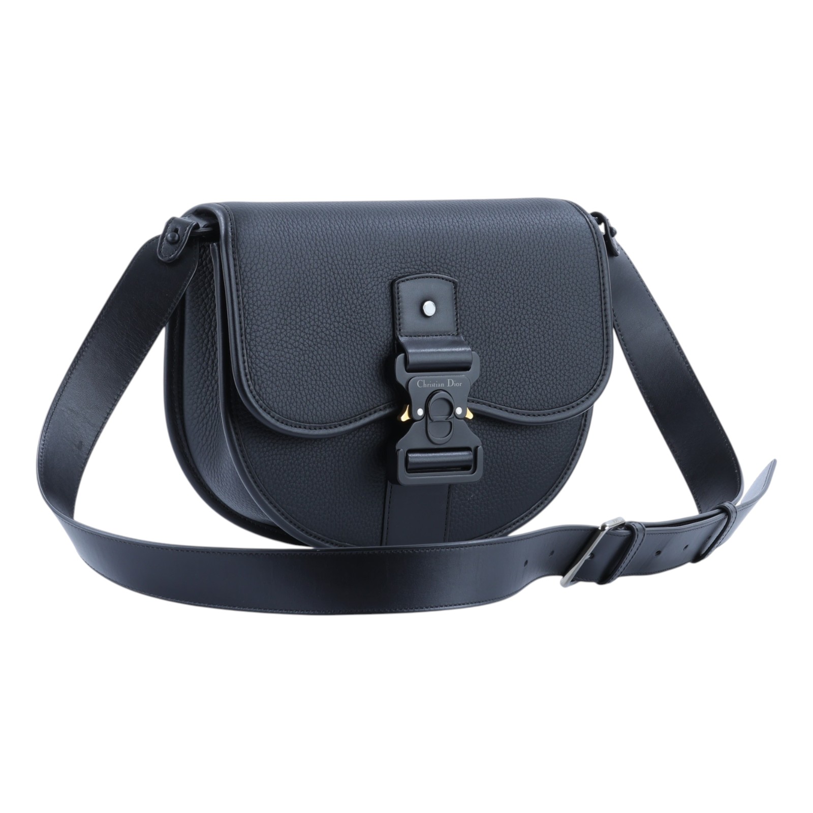 迪奧 CHRISTIAN DIOR Gallop Bag with Strap 肩背包 斜背包 1ADPO255LAC 黑馬鞍GALLOP斜揹包 購買證明正本