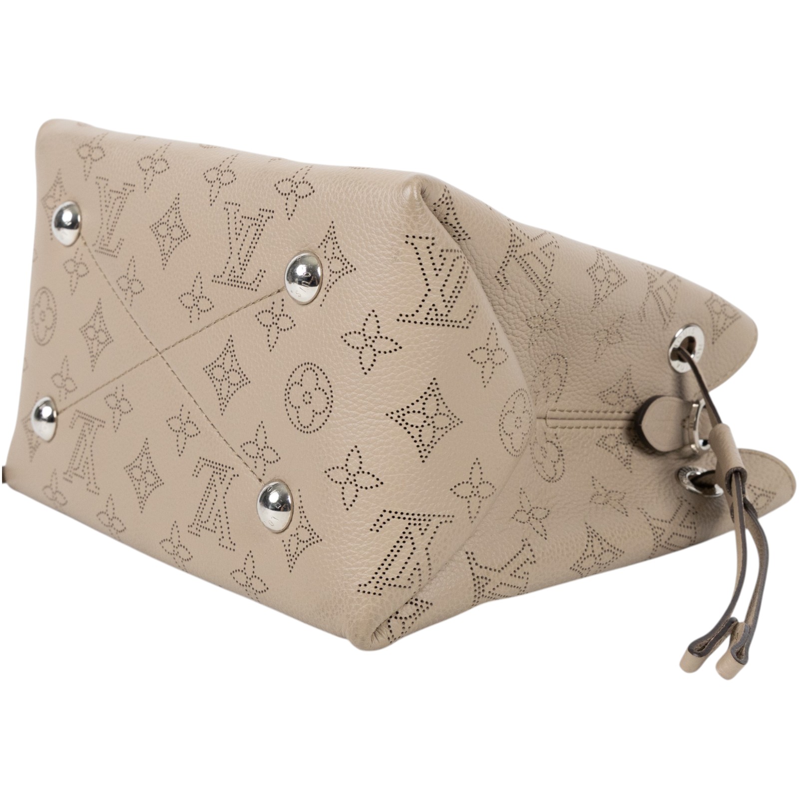 路易威登 LOUIS VUITTON Bella 水桶袋 手提包 灰色 M57201 晶片款 灰鏤空原花BELLA水桶包 原廠盒子/防塵袋/背帶2/小袋