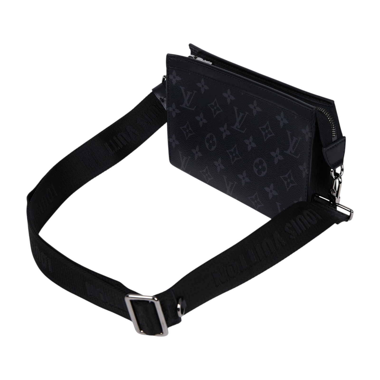 路易威登 LOUIS VUITTON Gaston 隨身錢包 肩背 Eclipse Reverse塗層帆布 黑色 M81124 晶片款  購買證明正本/防塵袋/內袋/STARP