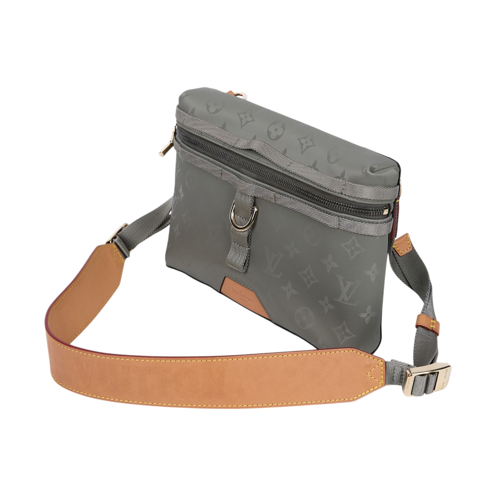 路易威登 LOUIS VUITTON Titanium Messenger PM 郵差包 斜背包 肩背包 M43889  防塵袋
