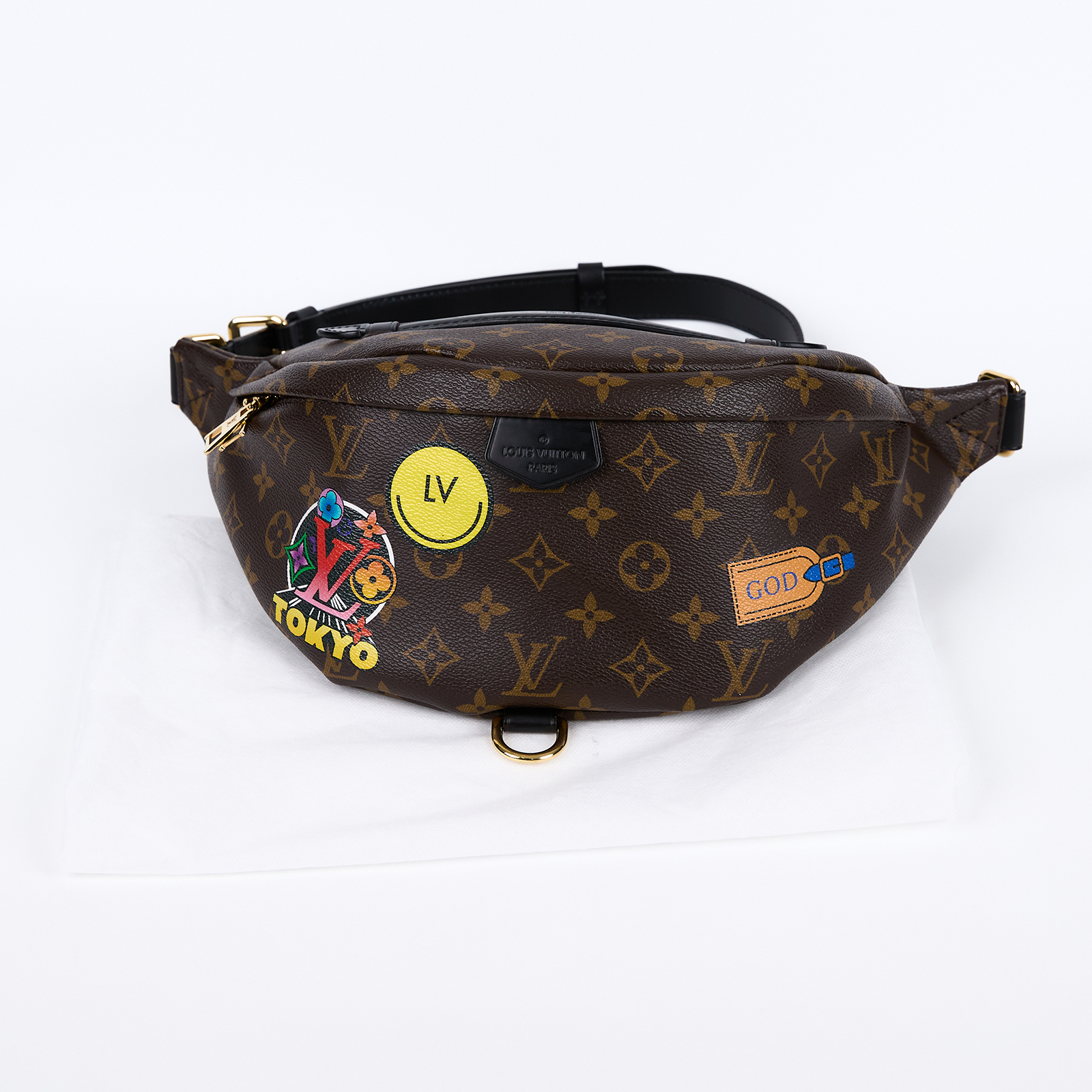 路易威登 LOUIS VUITTON Bumbag 經典帆布 腰包 斜跨包 M43644 原花客製化腰包 無附屬品