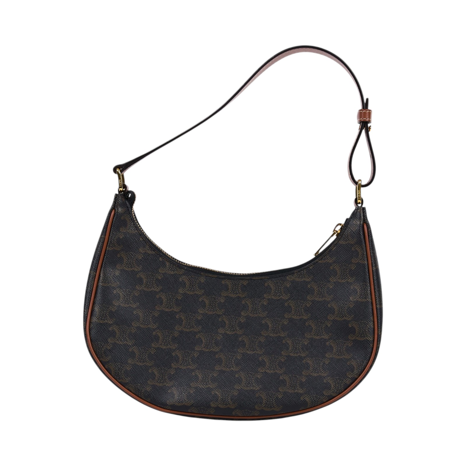 思琳 CELINE Triomphe帆布 牛皮革 Ava 肩背 手提包 193952BZJ 棕凱旋門AVA腋下包 防塵袋